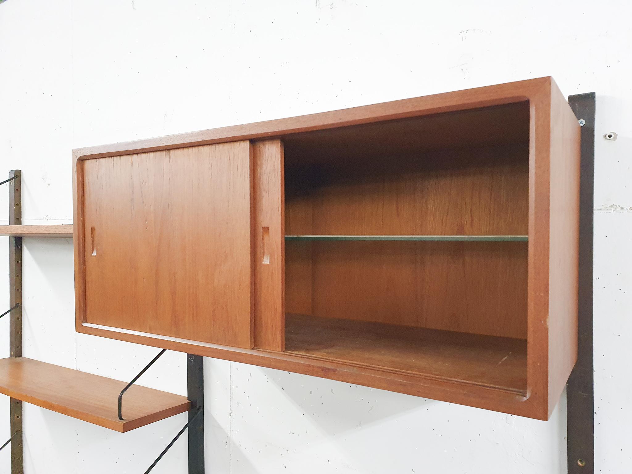Dutch Book Shelves by Poul Cadovius for Royal System, Teak Wall Unit, Denmark, 1950s