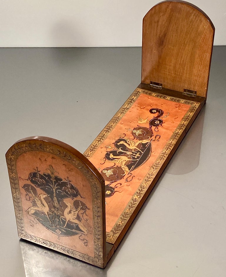 Book Slide Extending Bookend Rack Inlaid Maple For Sale at 1stDibs