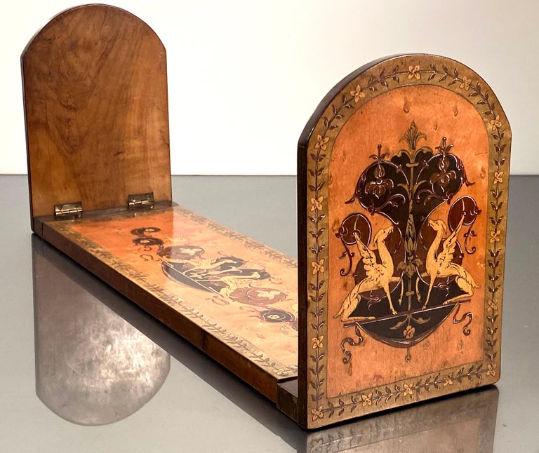 Book Slide Extending Bookend Rack Inlaid Maple For Sale at 1stDibs