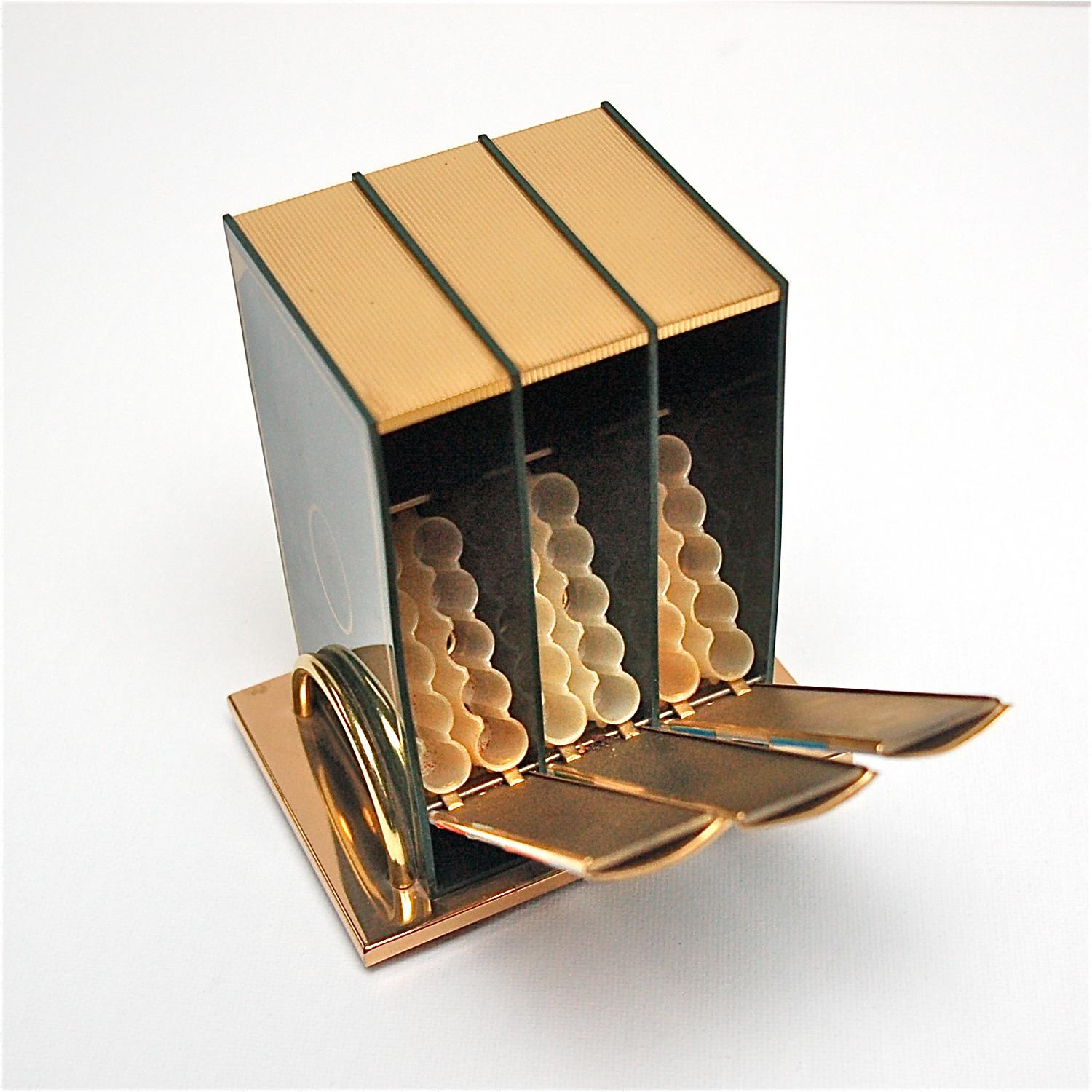 Brass Book Themed Cigarette Holder, Mid-20th Century