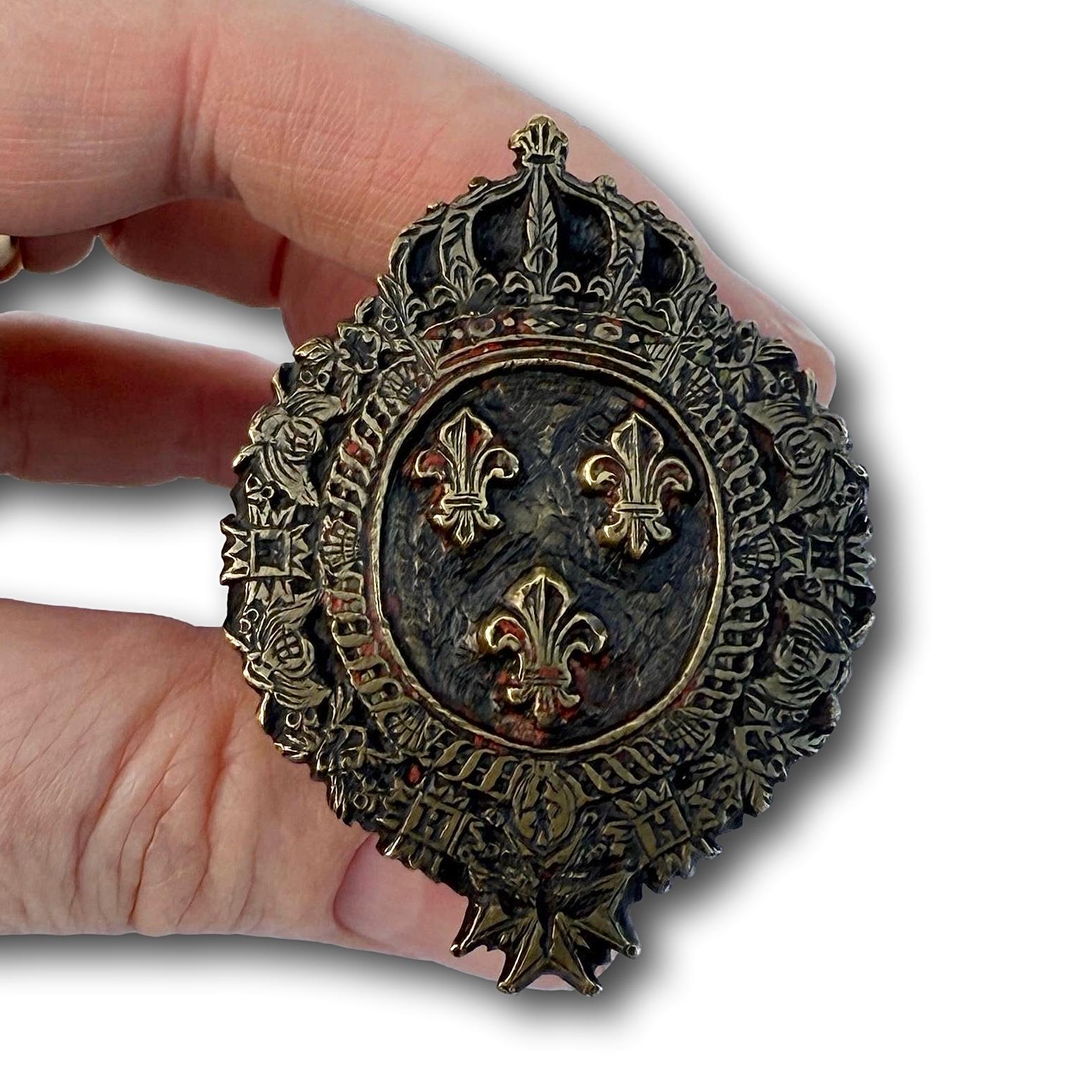 Cachet de reliure aux armes du roi Charles X. France, Paris, c. 1824-1830. en vente 2