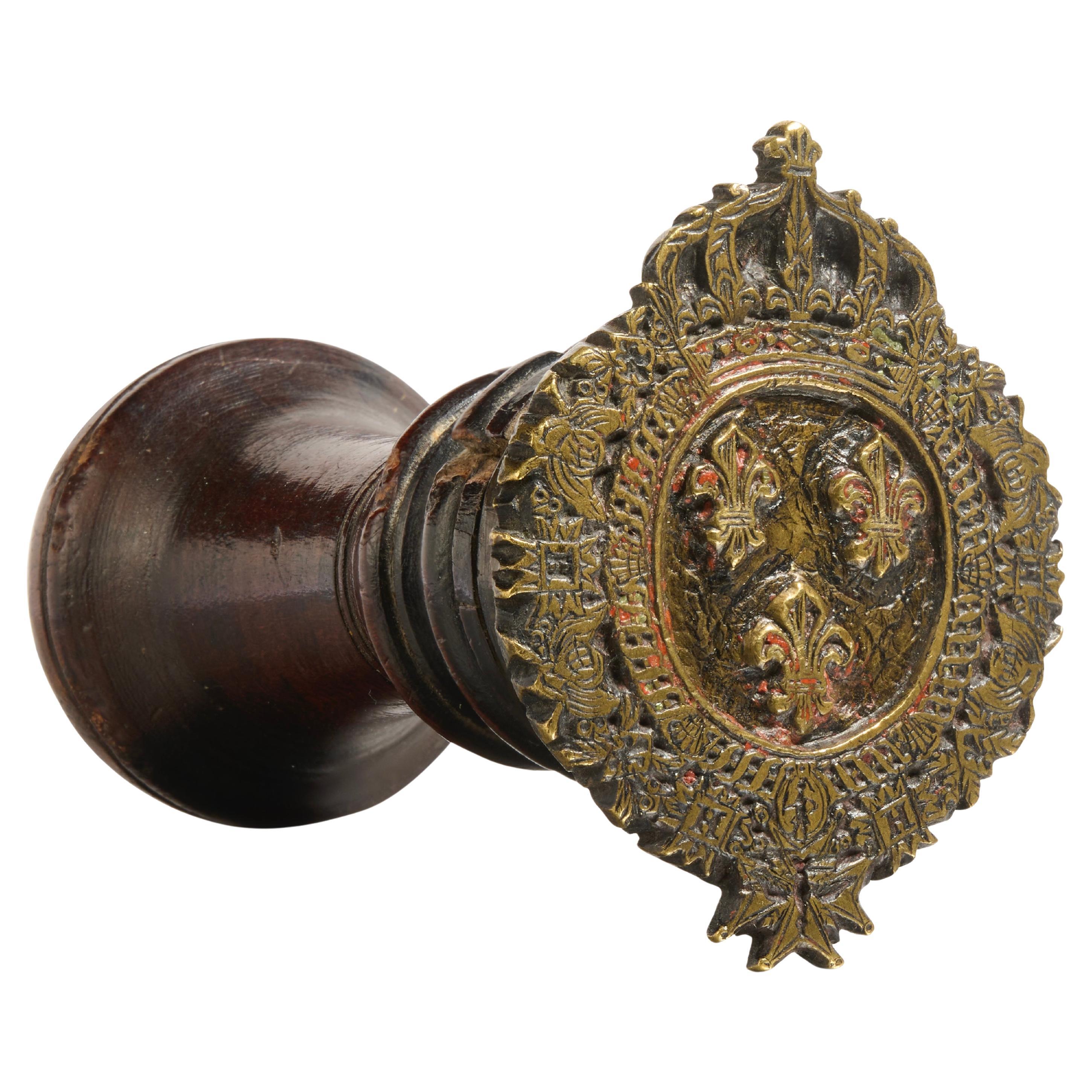 Timbro per legatoria con lo stemma di Charles Fr. X. Francia, Parigi, 1824-1830 circa.