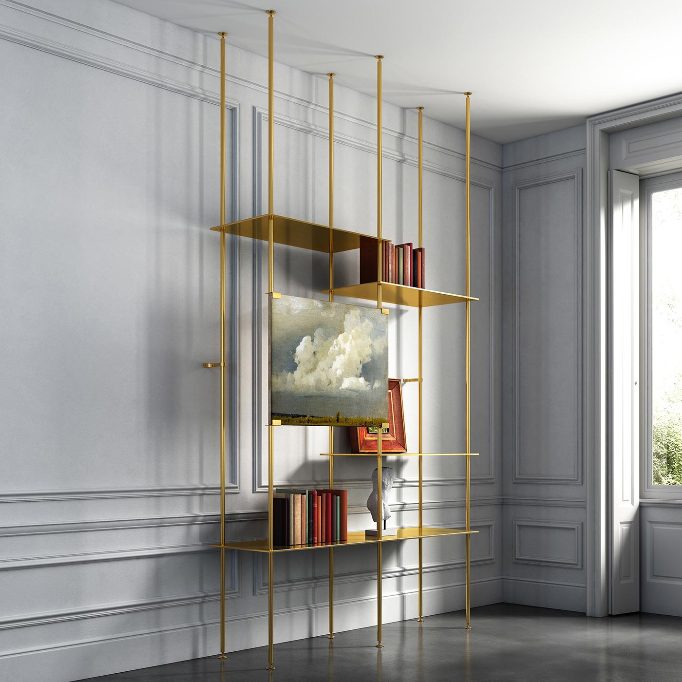 Hand-Crafted Bookcase 02 Brass