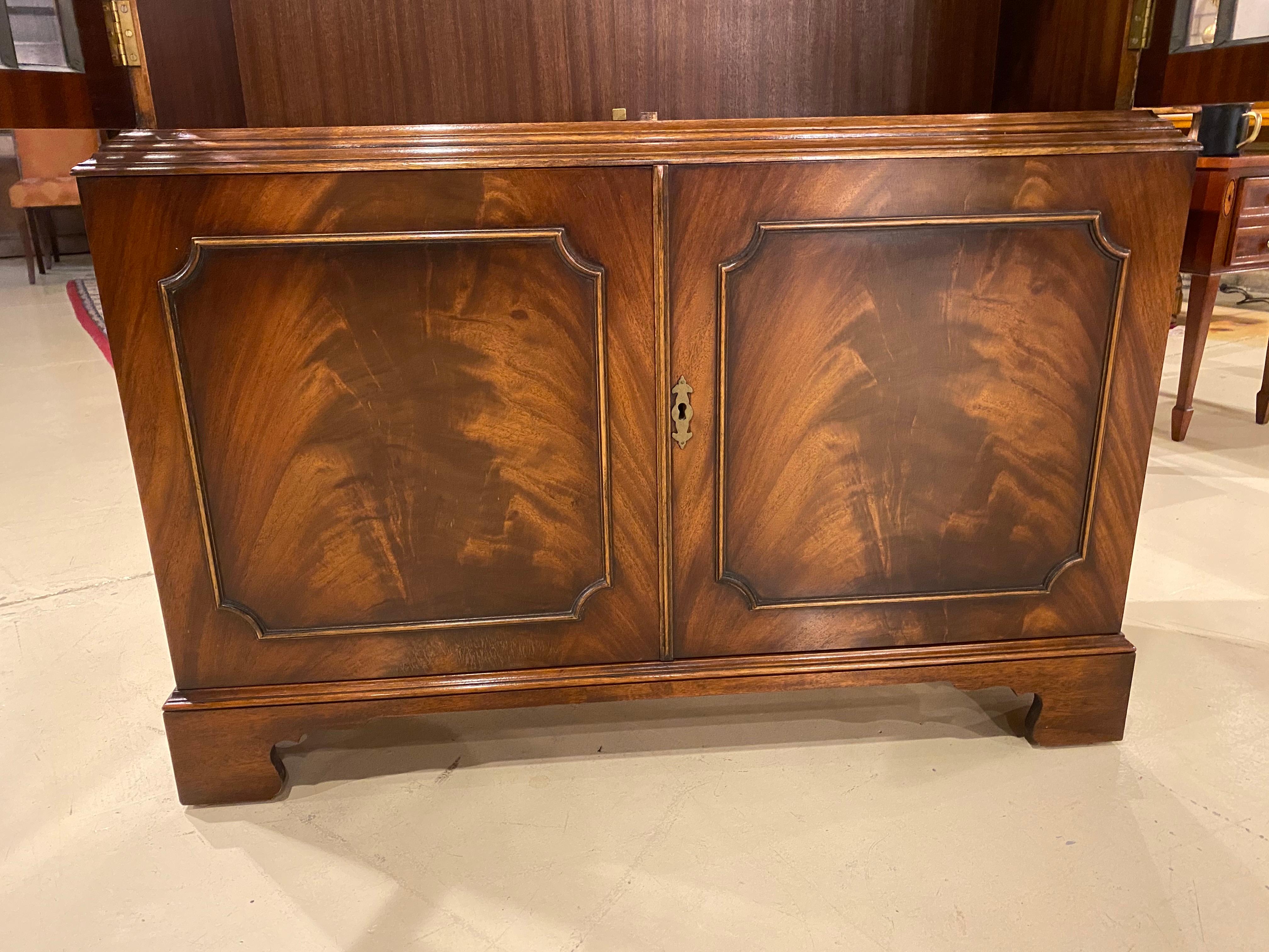 Bookcase 18th Century Style Mahogany English, Hand Glazed Doors 2