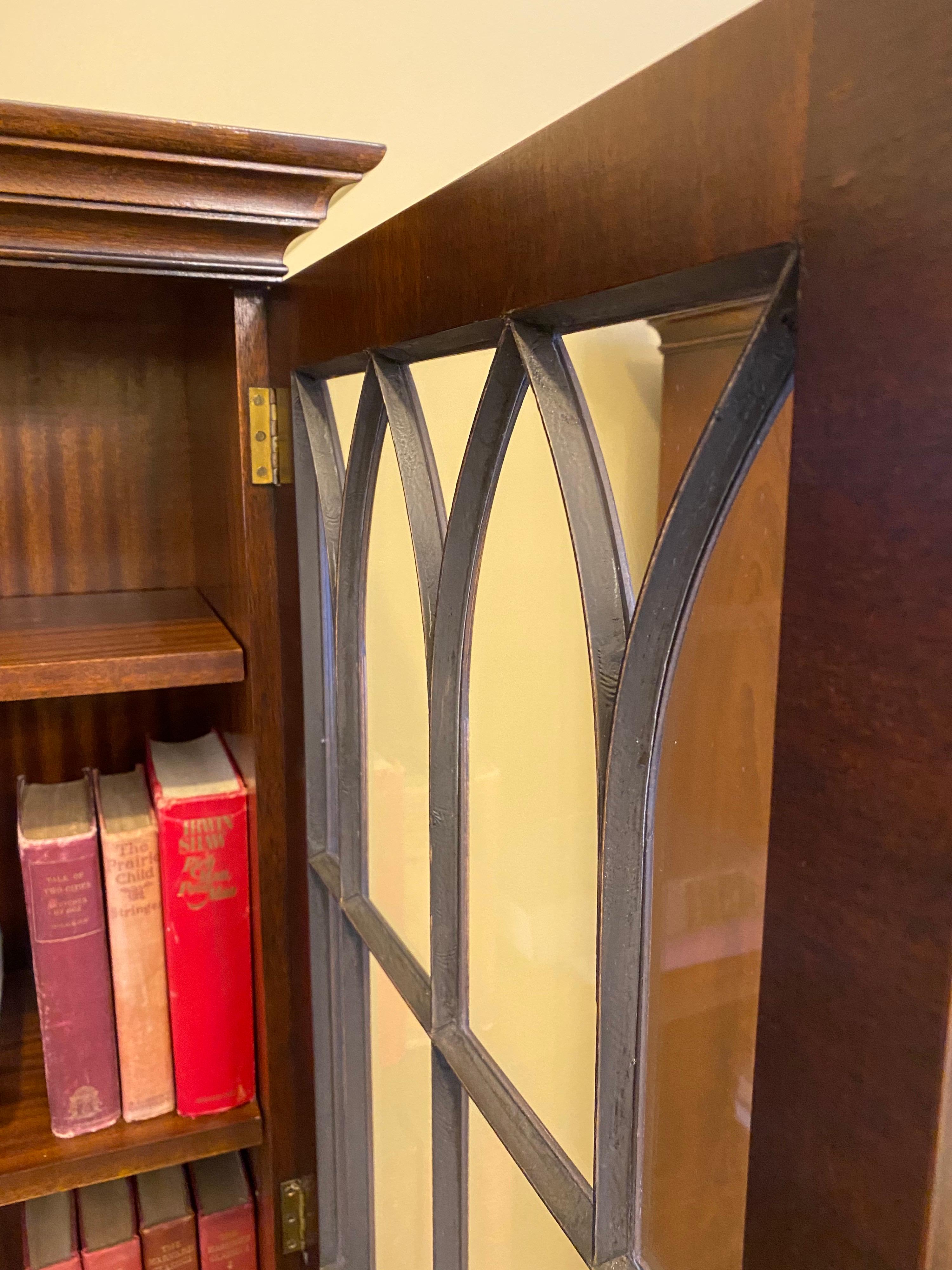 Bookcase 18th Century Style Mahogany English, Hand Glazed Doors 2