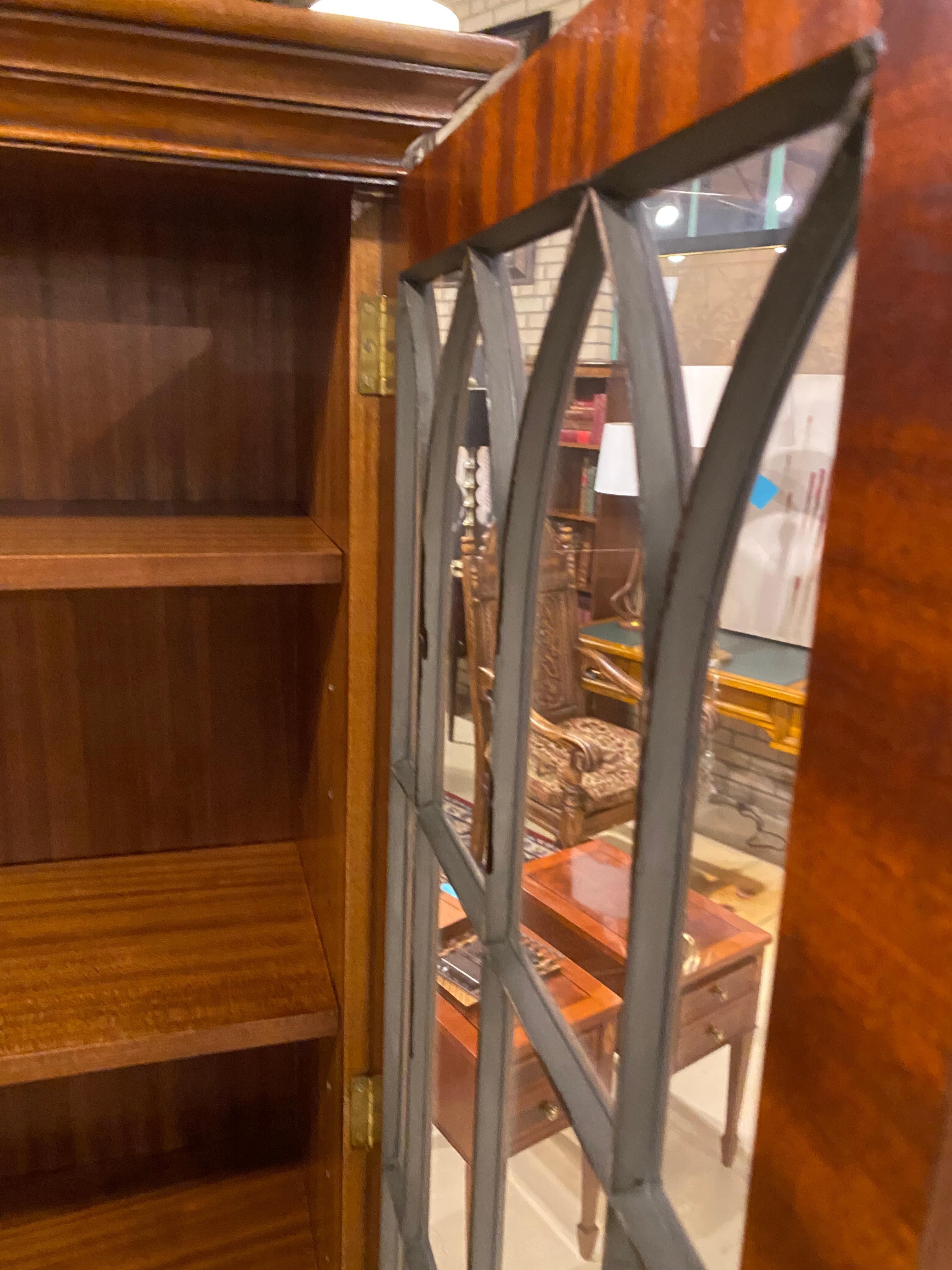 Bookcase 18th Century Style Mahogany English, Hand Glazed Doors 3