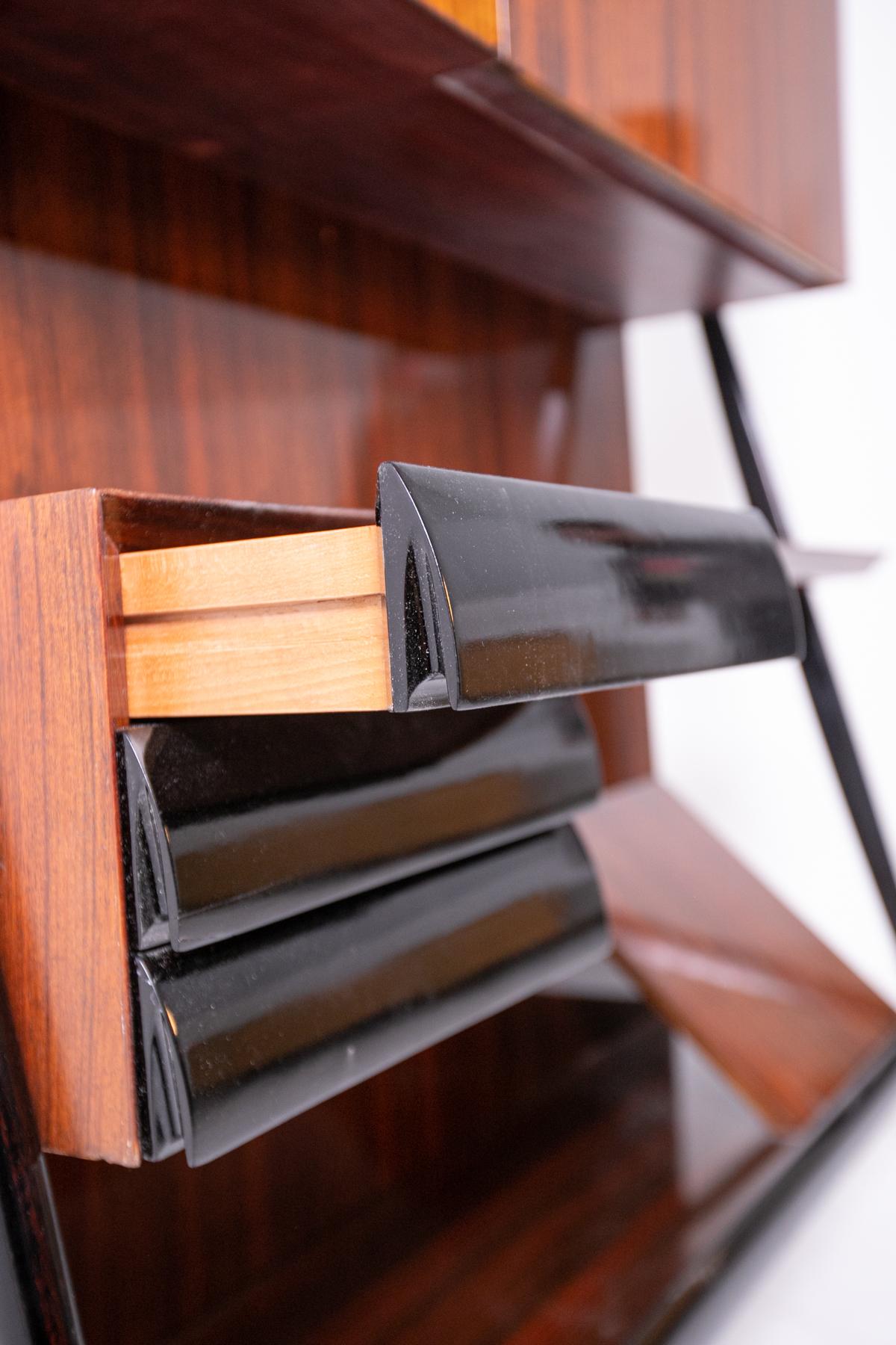 Bookcase Attributed to Ico Parisi in Ebonized Wood, 1950s 6