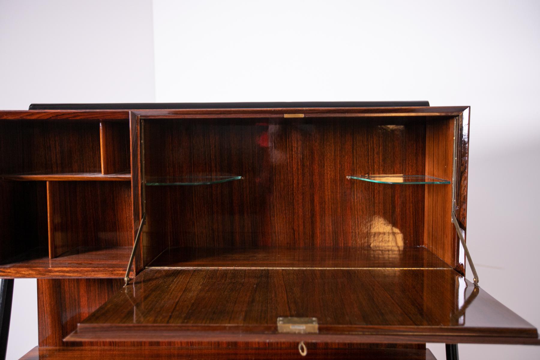 Bookcase Attributed to Ico Parisi in Ebonized Wood, 1950s In Good Condition In Milano, IT
