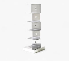 Bookcase / Bookshelf Opinion Ciatti Ptolomeo 75 design Bruno Rainaldi - Inox