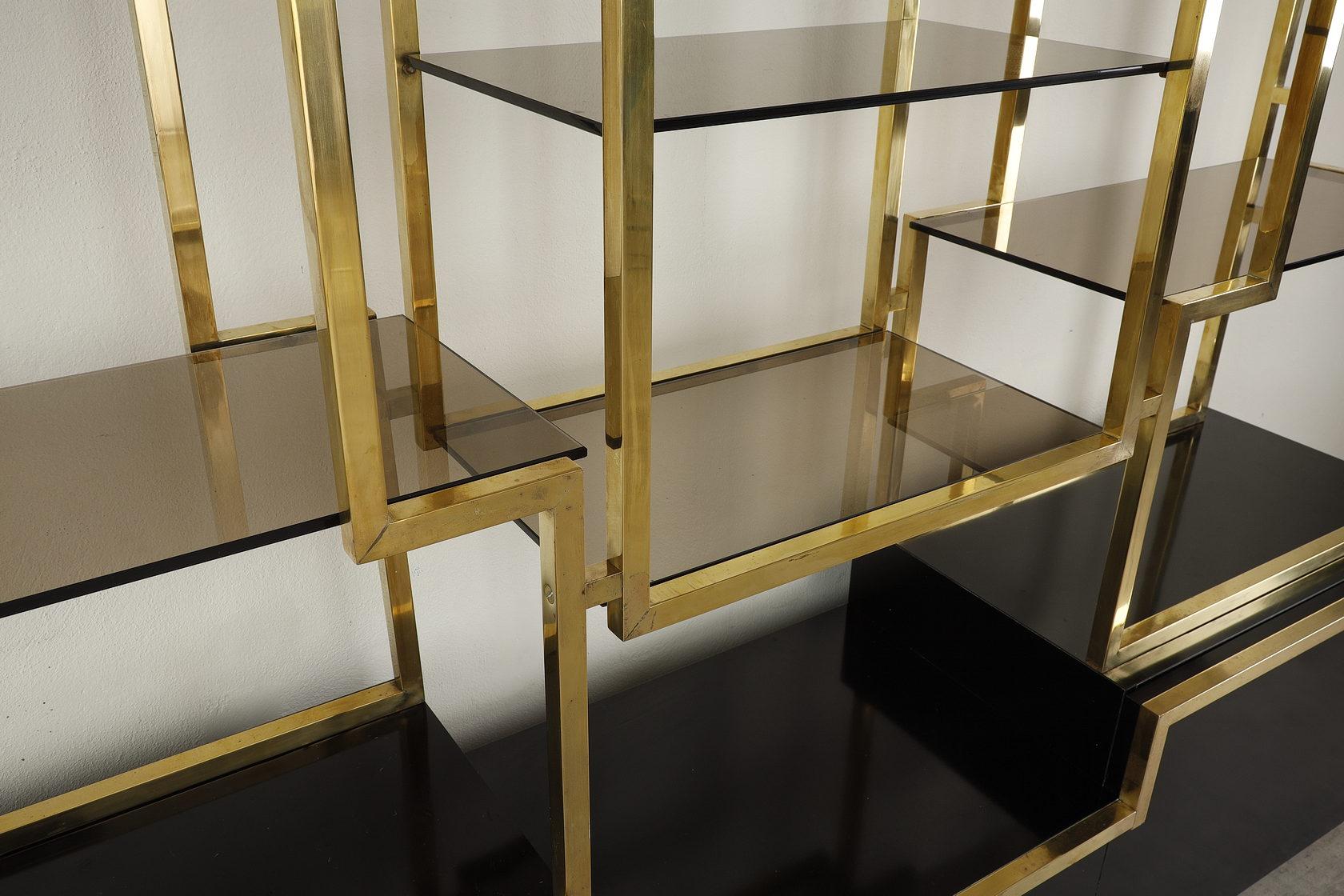 Brass Bookcase by Designer Kim Moltzer, 1970