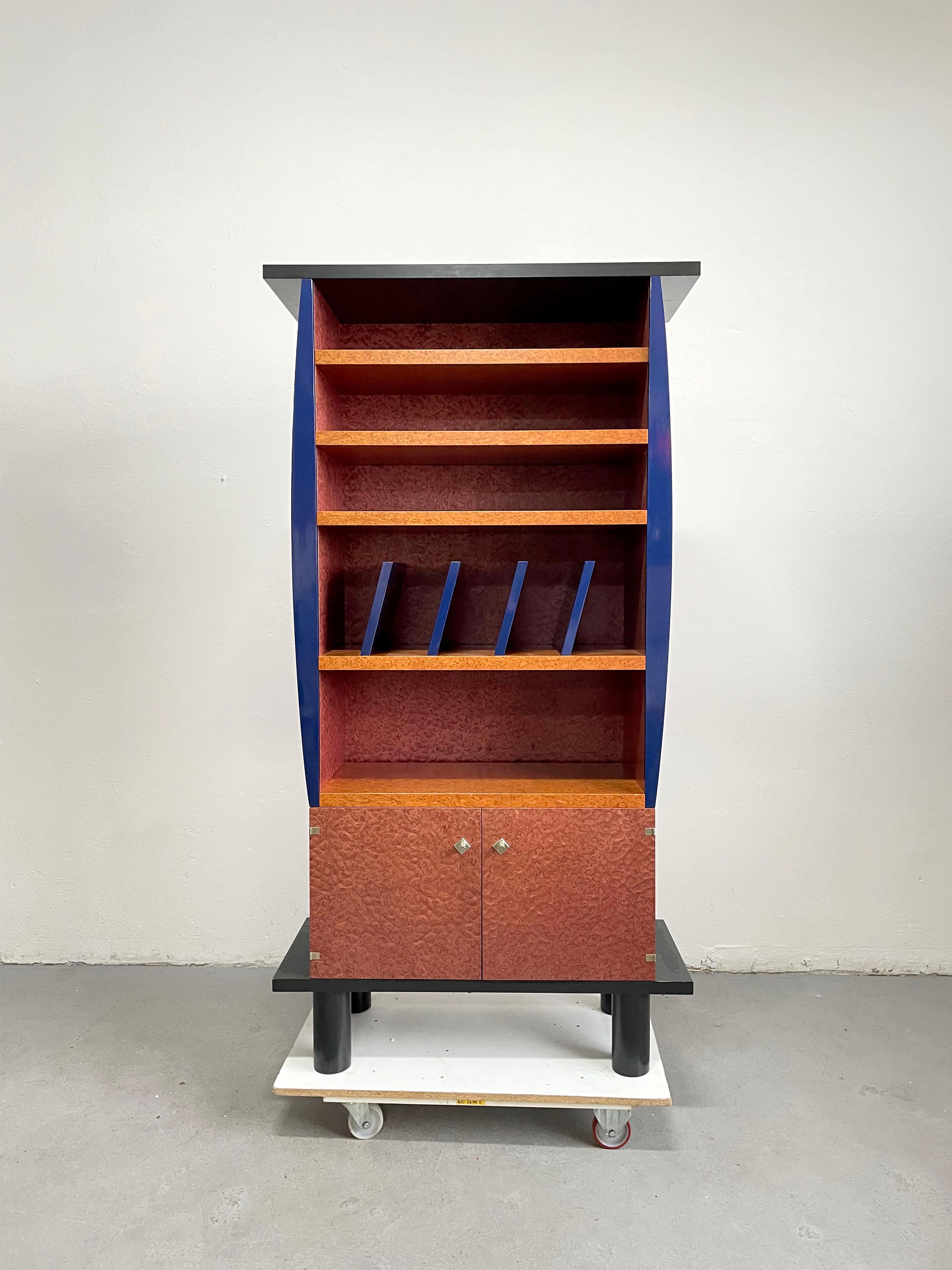 A rare Memphis design bookcase cabinet from the 