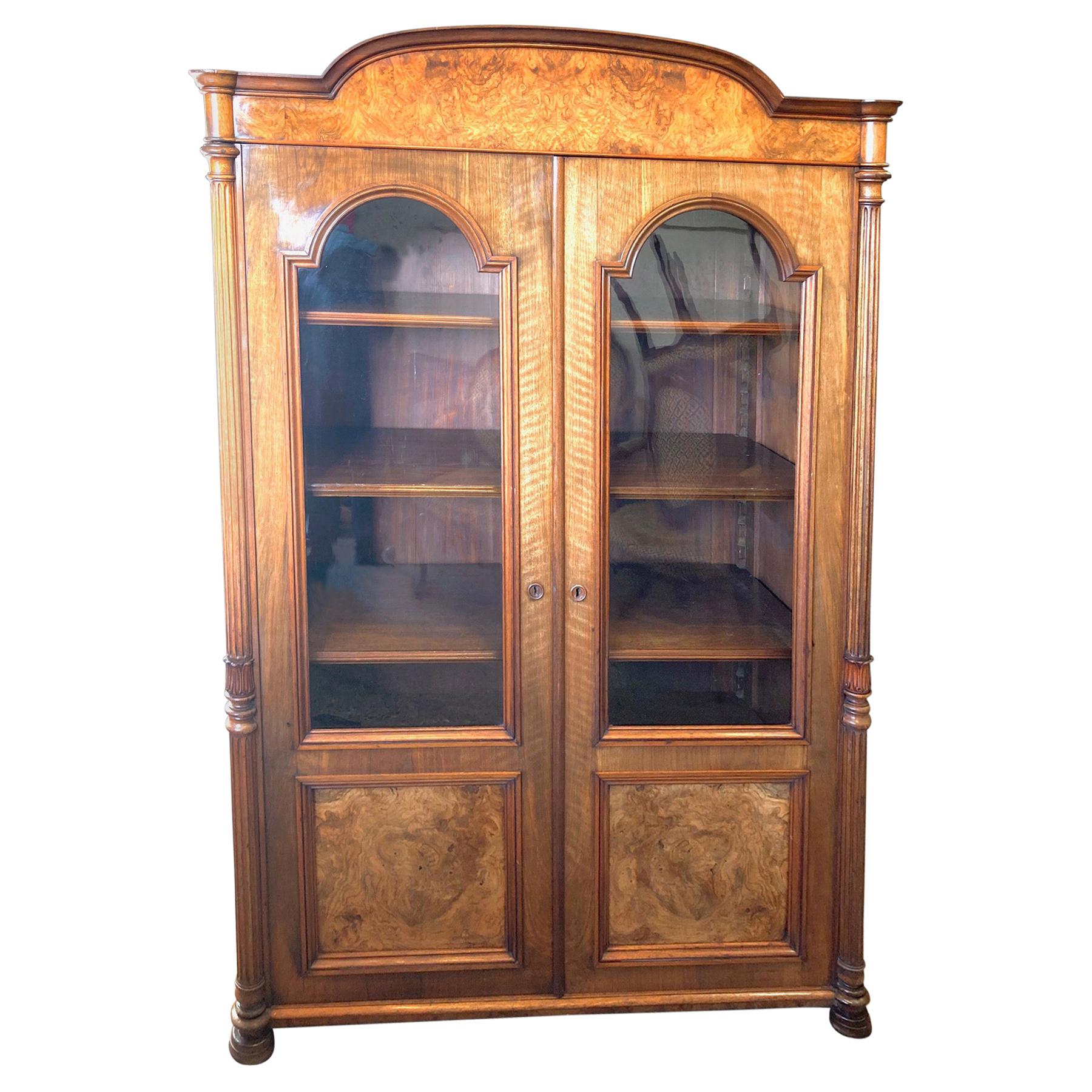 Bookcase / Cabinet, Walnut, circa 1880 For Sale