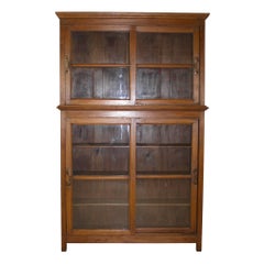 Bookcase/Cabinet with Sliding Glass Doors, circa 1950