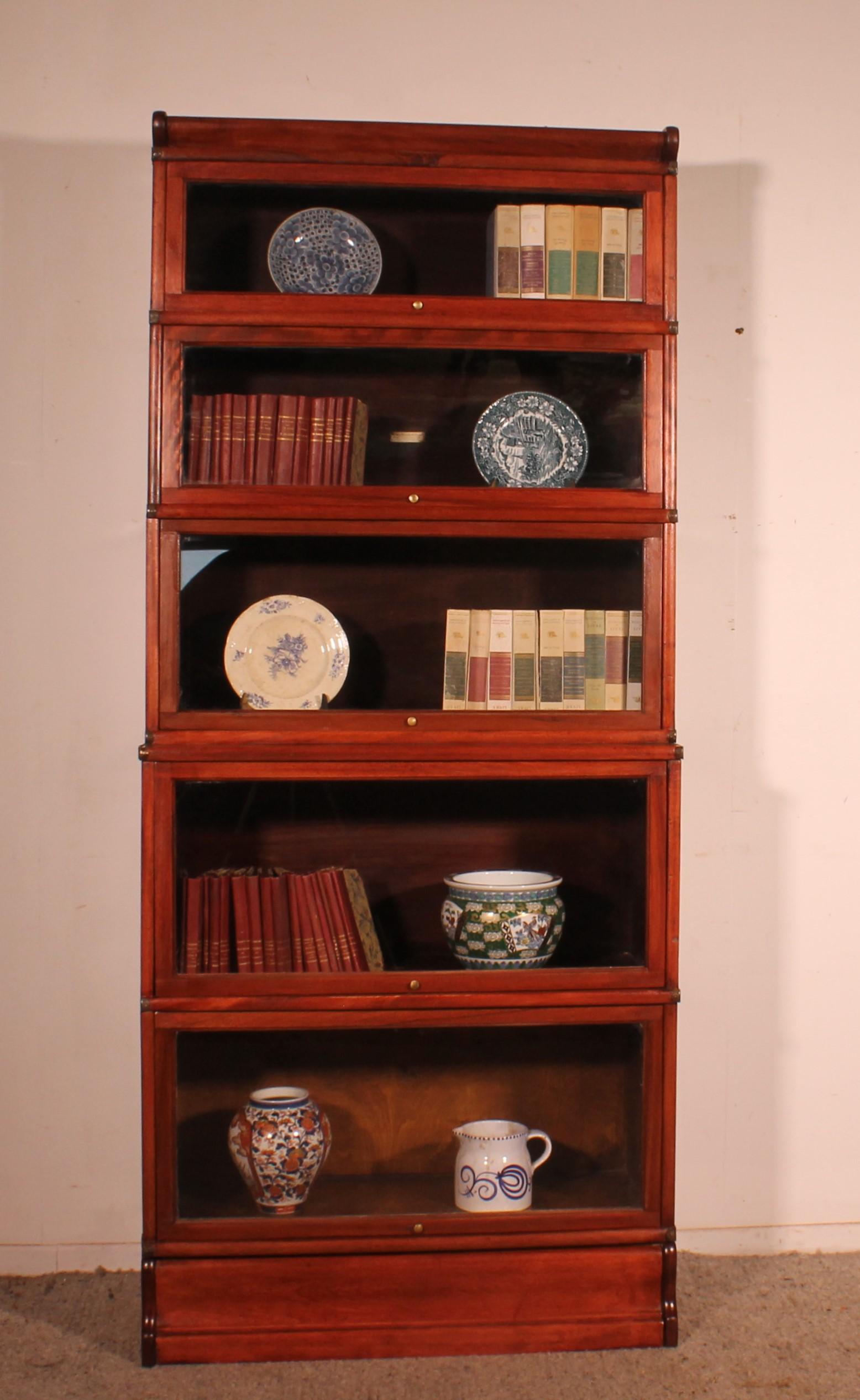 19th Century Bookcase Called Stacking Bookcase In Mahogany Of 5 Elements With Extension From For Sale