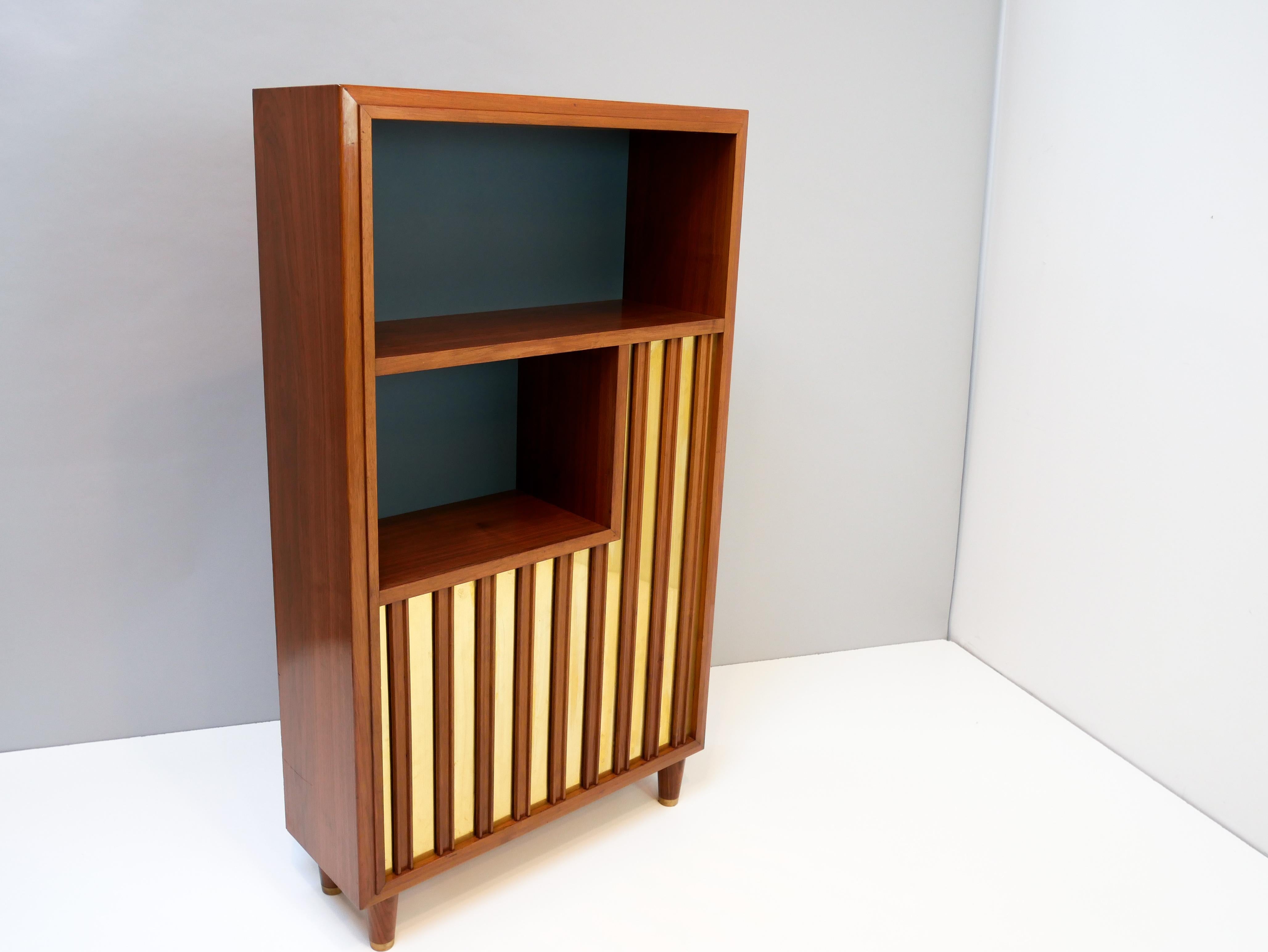 Bookcase/ Decorative Storage, Swedish Modern with Relief Front, 1940s For Sale 1