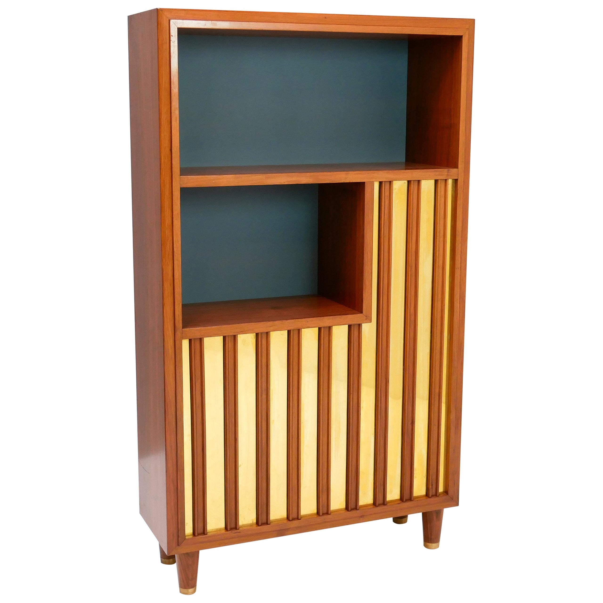 Bookcase/ Decorative Storage, Swedish Modern with Relief Front, 1940s For Sale