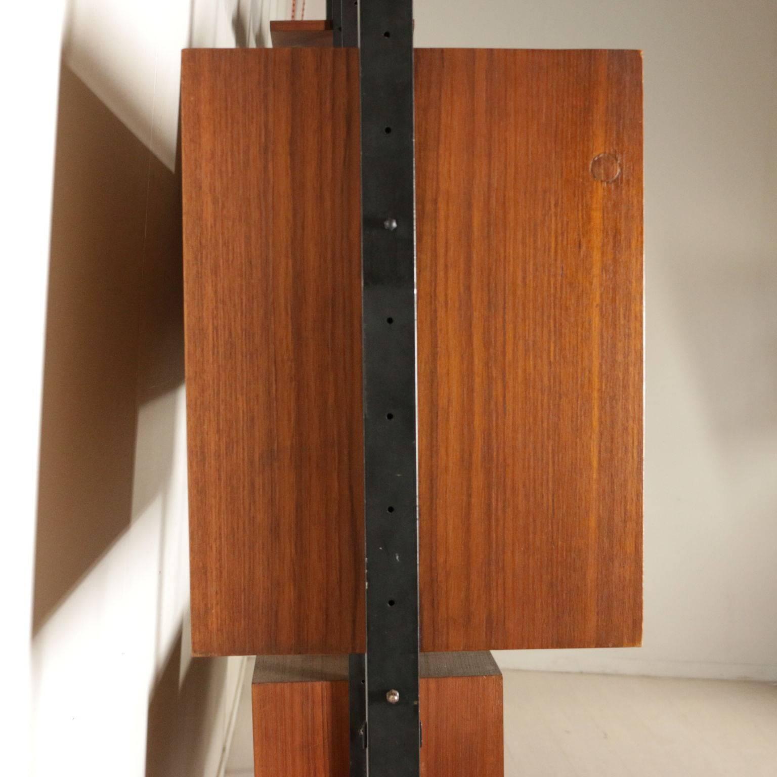 Bookcase Designed by Paolo Tilche Teak Veneer Vintage, Italy, 1950s-1960s 8