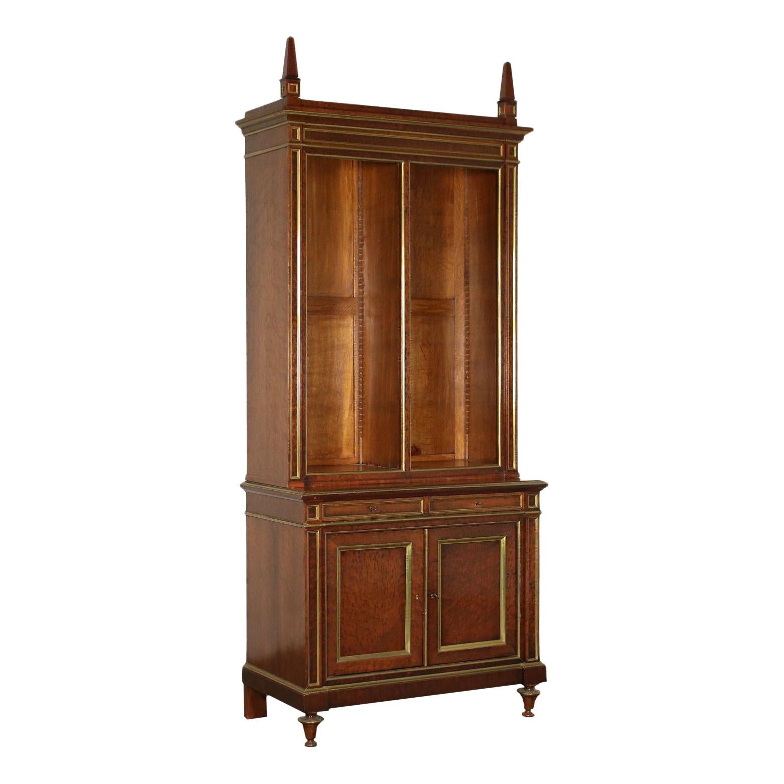 Bookcase Empire Mahogany Veneer Sessile Oak France Early 19th Century For Sale