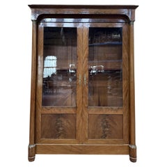 Bookcase - Empire style mahogany display cabinet