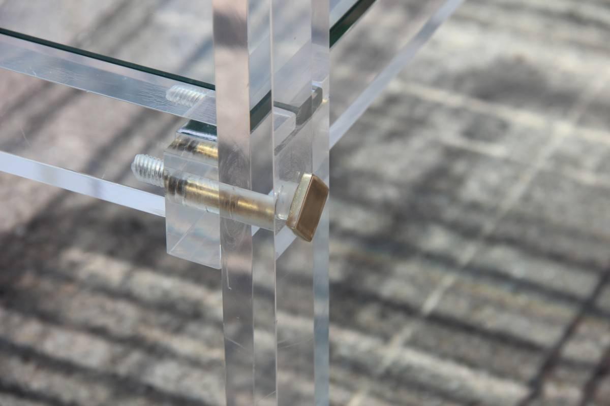 Bookcase Fabian Plexiglass Design Brass Minimal Italian Design 3