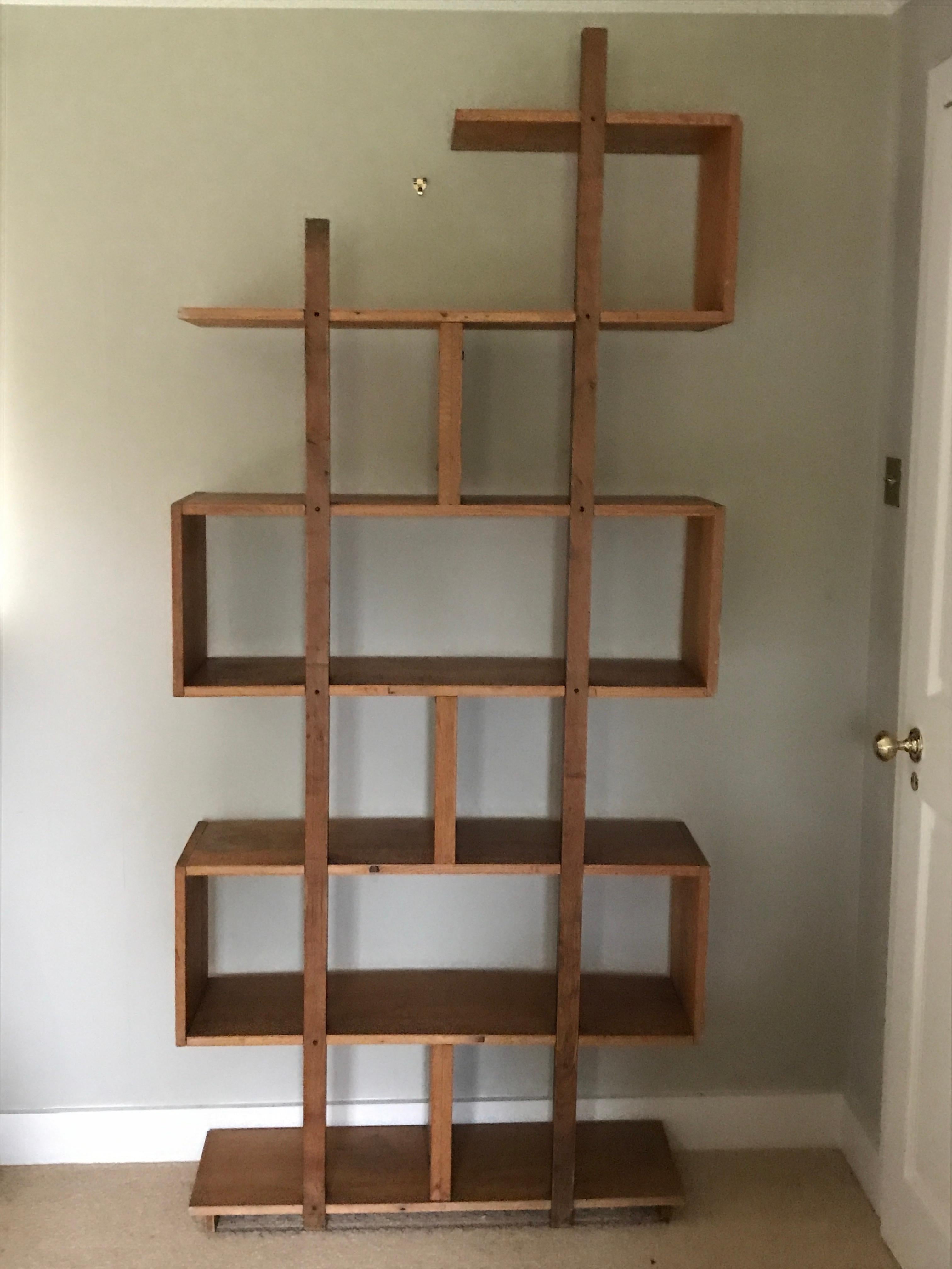 Late 20th Century Bookcase Freestanding Teak Ebonized Charlotte Perriand after H 6ft 10.5