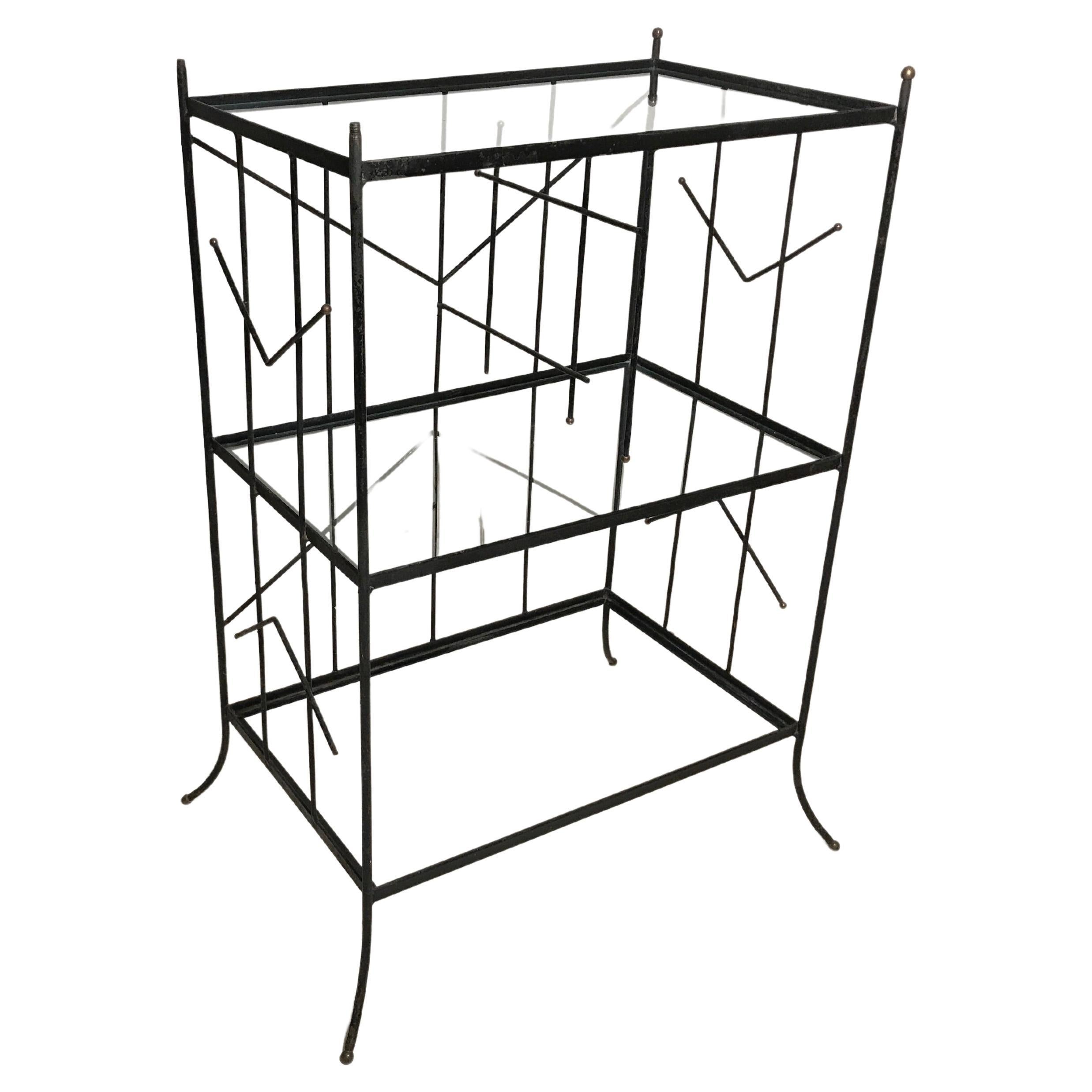 Bookcase in Glass and Iron, 1960, French For Sale