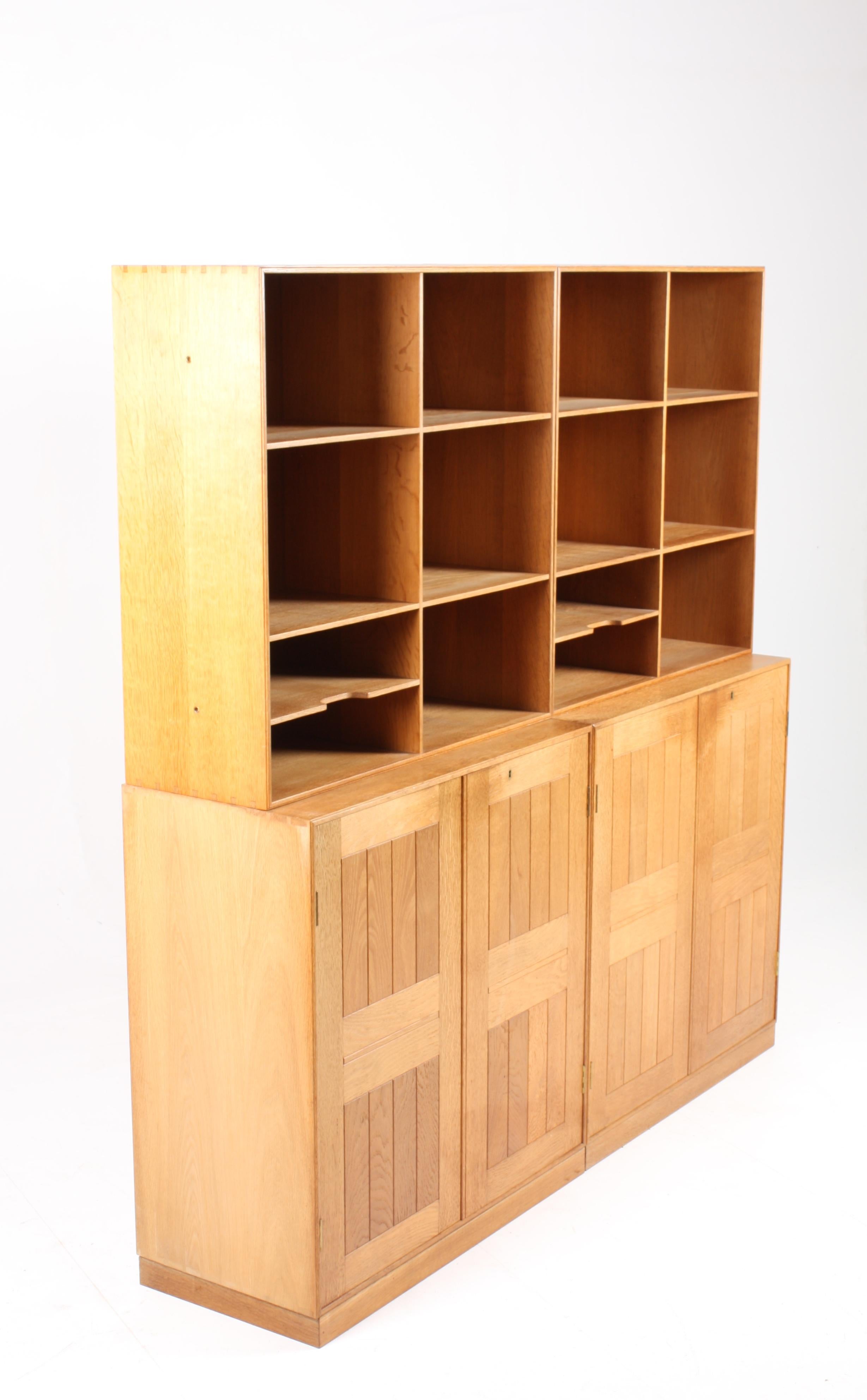 Danish Bookcase in Solid Oak by Mogens Koch