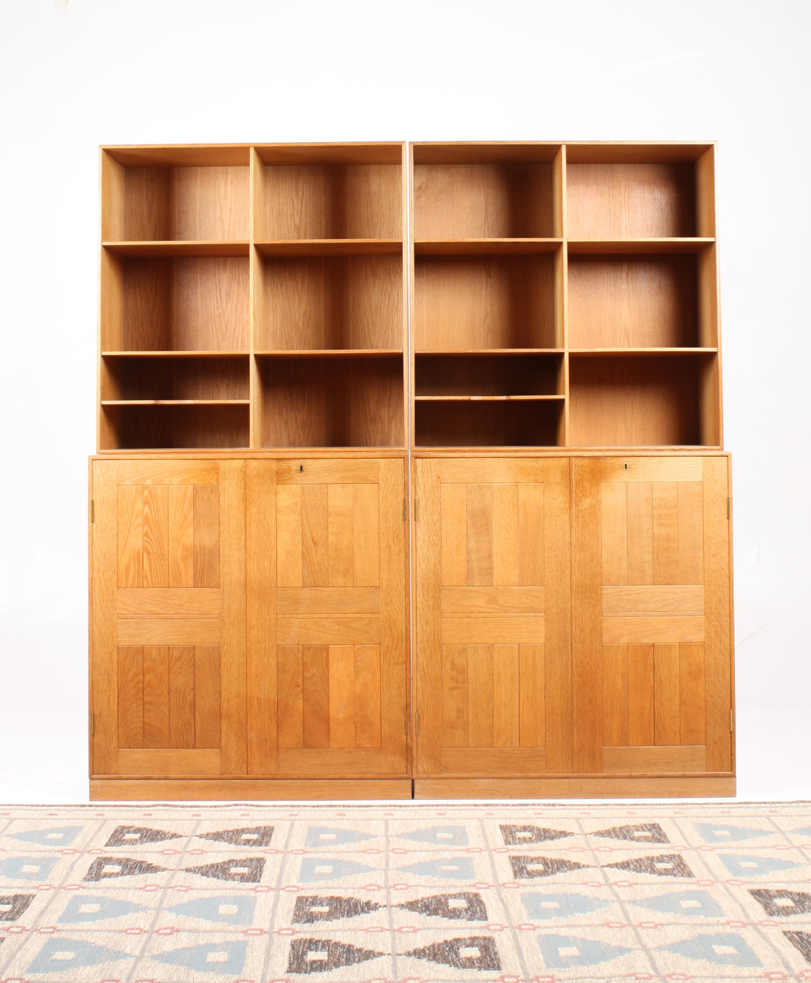 Mid-20th Century Bookcase in Solid Oak by Mogens Koch