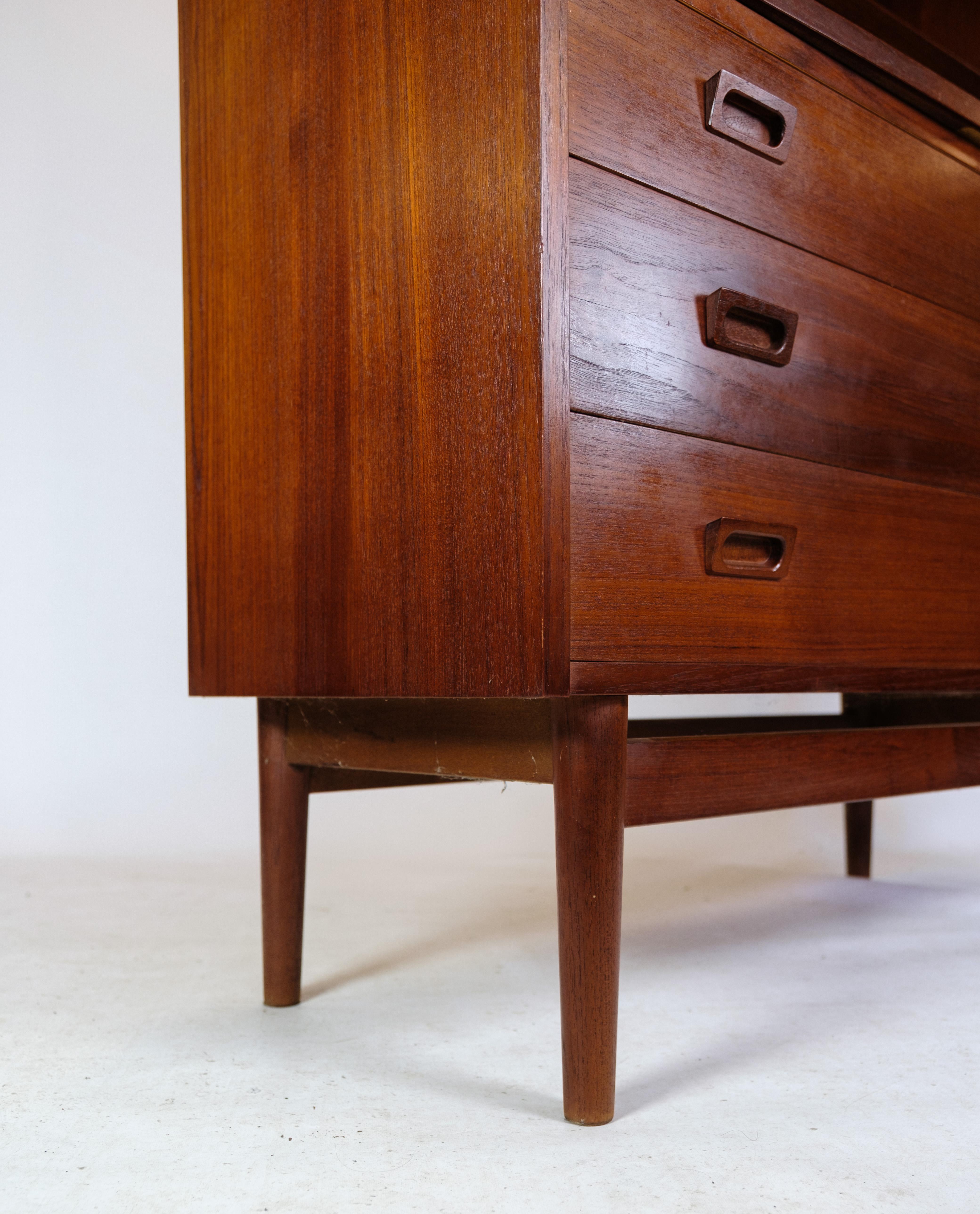 Mid-20th Century Bookcase In Teak Wood by Johannes Sorth manufactored by Bornholms Møbelfabrik For Sale