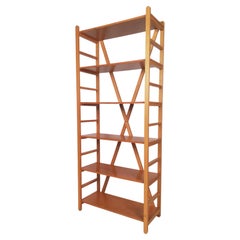 Bookcase in the Style of Cassina, Made in Beech Wood Designed by Enrico Tonucci 