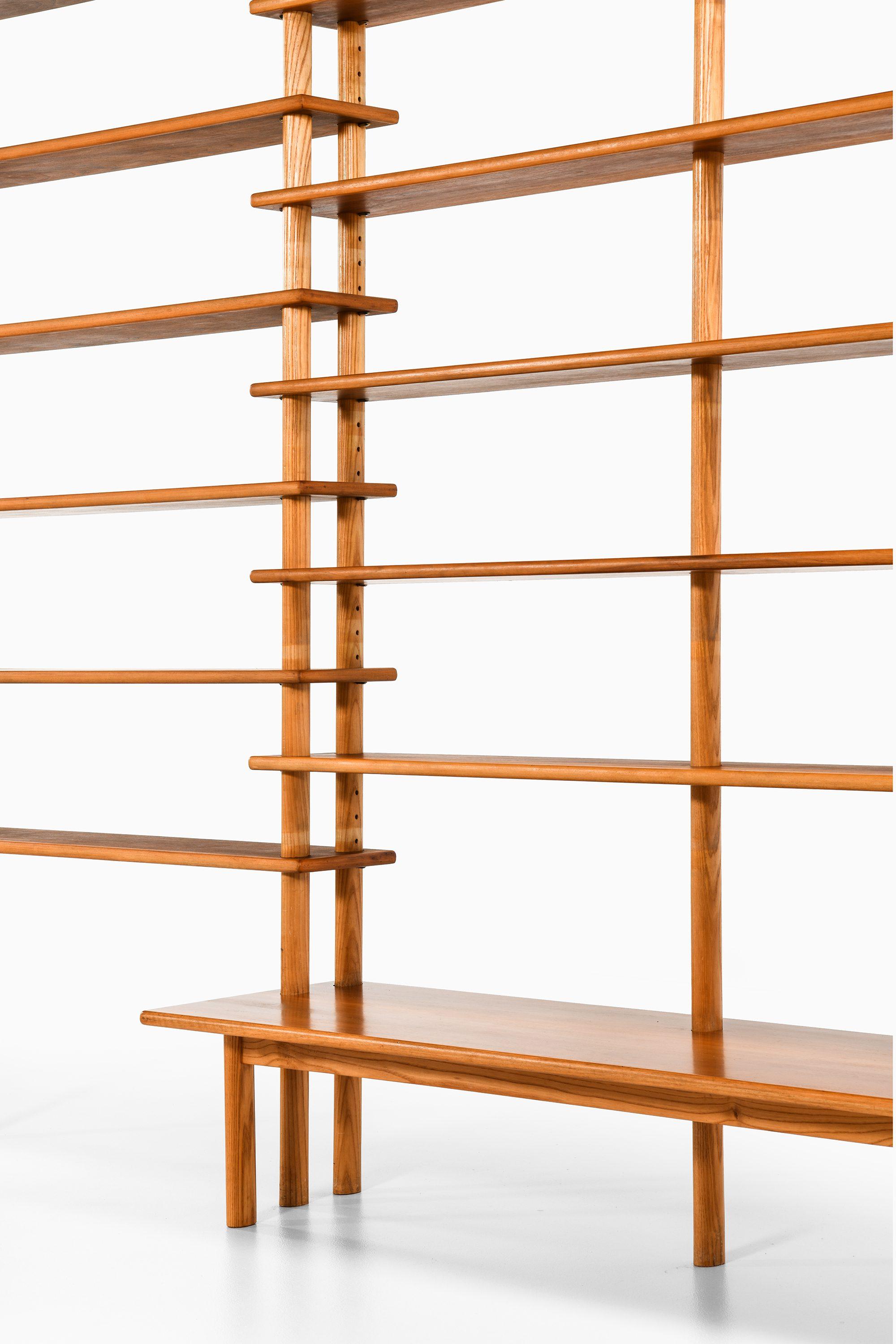 Danish Bookcase in Walnut, Elm, Beech and Brass in the Style of William Watting, 1950's For Sale