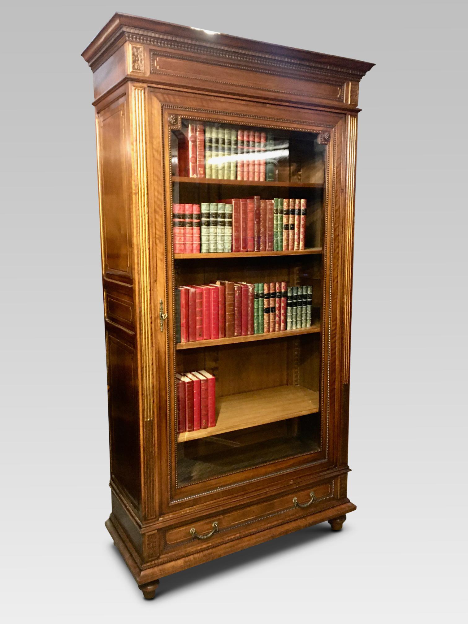 Bookcase in Walnut, French, circa 1890 In Good Condition In Honiton, Devon