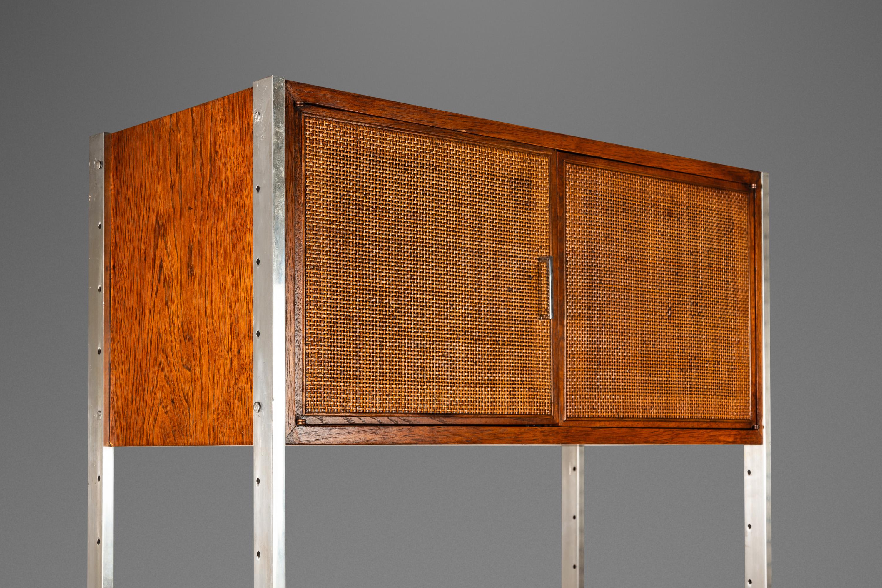 Bookcase in Walnut & Stainless Steel by Jack Cartwright for Founders, USA, 1960s 4
