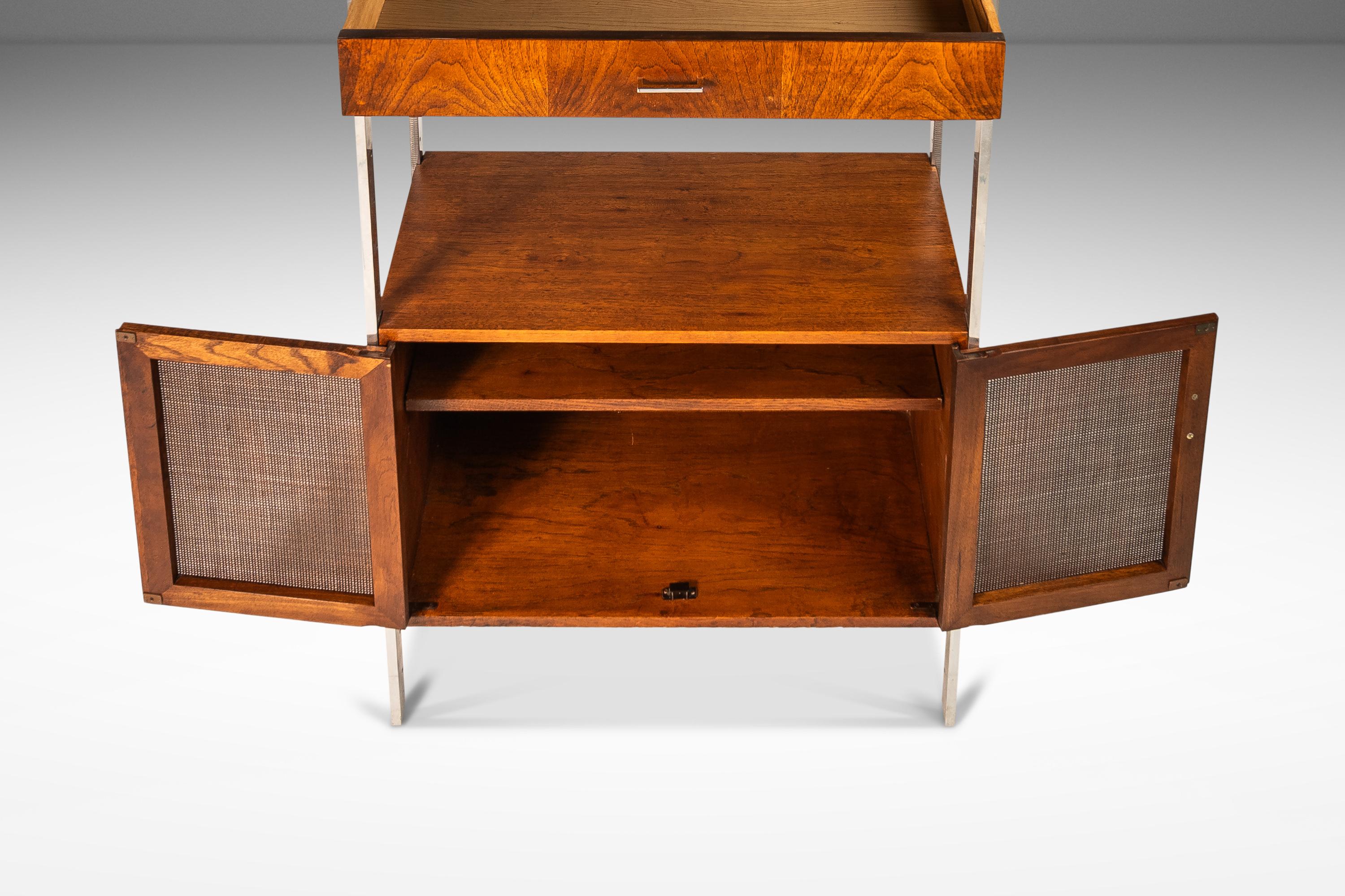 Bookcase in Walnut & Stainless Steel by Jack Cartwright for Founders, USA, 1960s 6