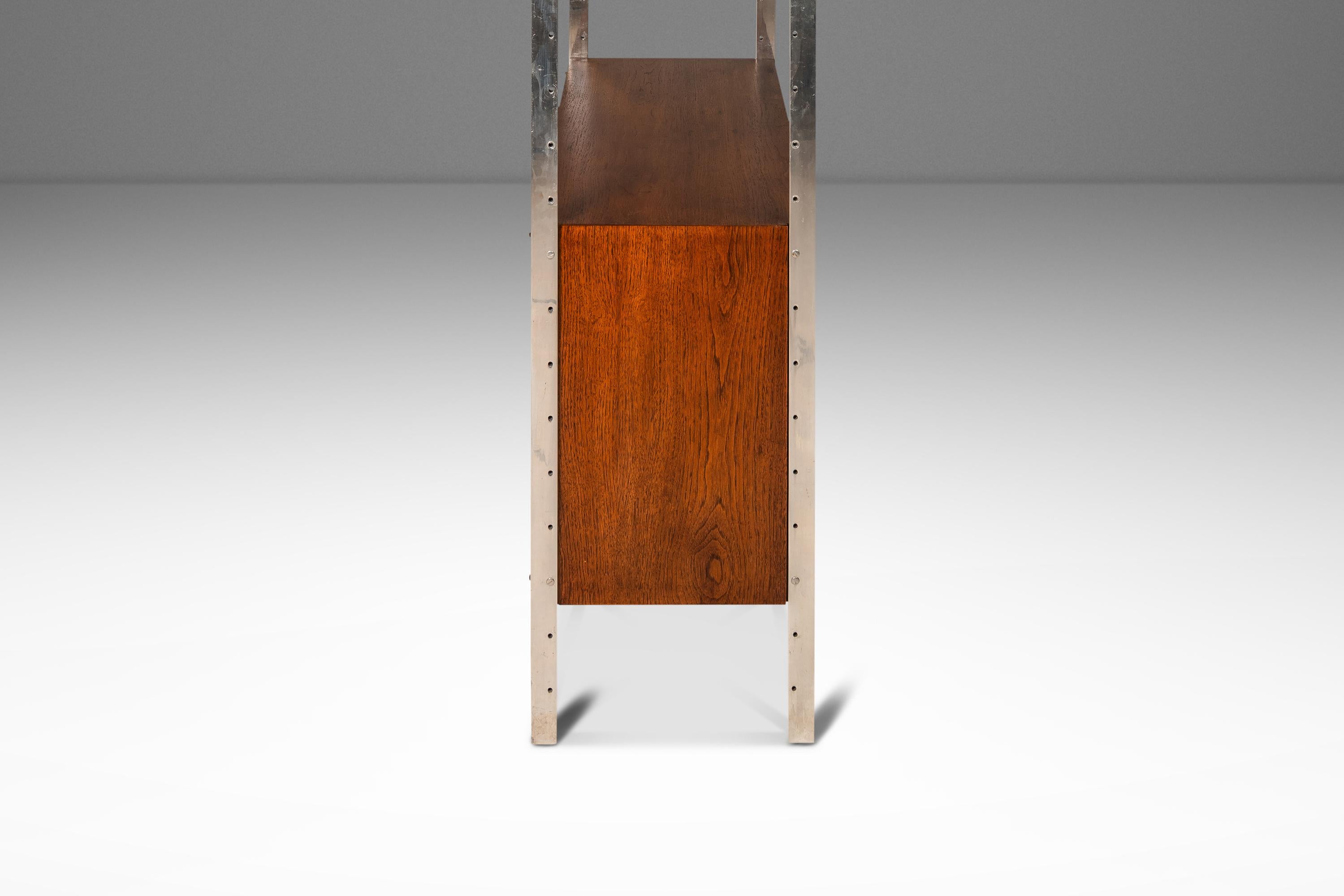 Bookcase in Walnut & Stainless Steel by Jack Cartwright for Founders, USA, 1960s 7