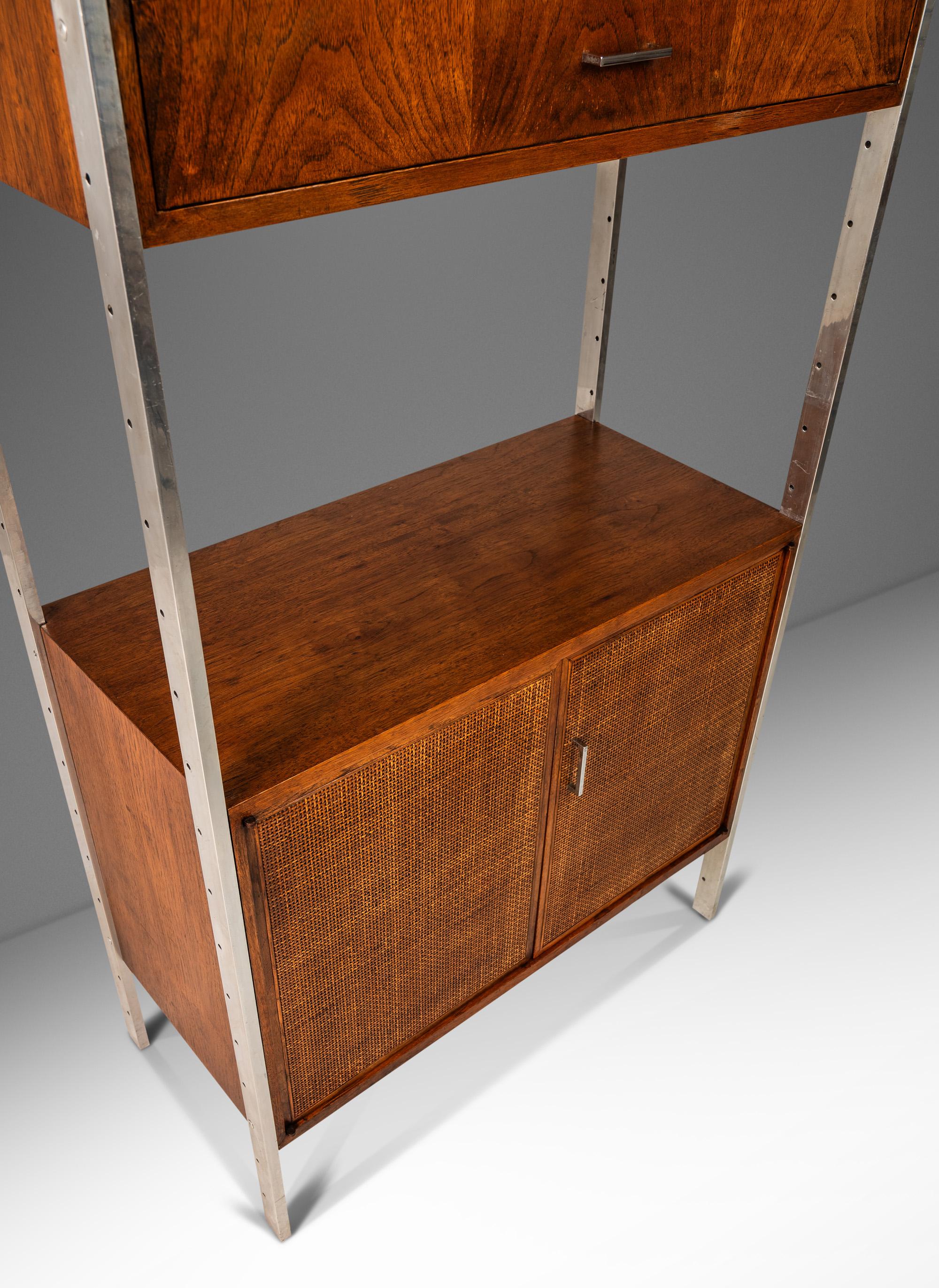 Bookcase in Walnut & Stainless Steel by Jack Cartwright for Founders, USA, 1960s 10