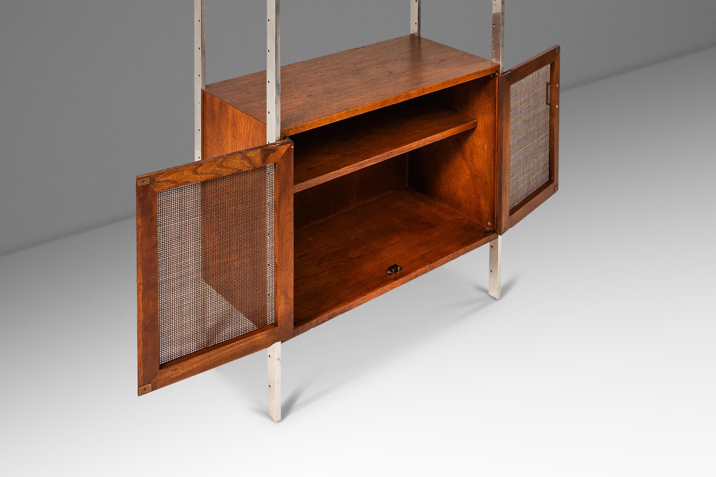 Bookcase in Walnut & Stainless Steel by Jack Cartwright for Founders, USA, 1960s 2