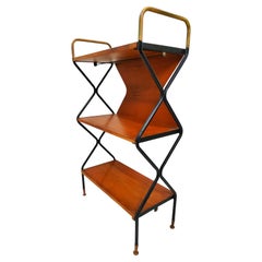Bookcase in Wood and Brass, Design Reguitti Coferlegno, 1960s