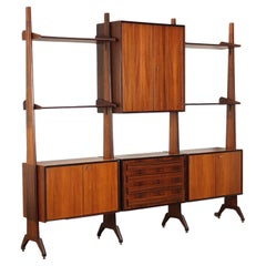 Bookcase Jacaranda Veneered Wood Italy 1960s