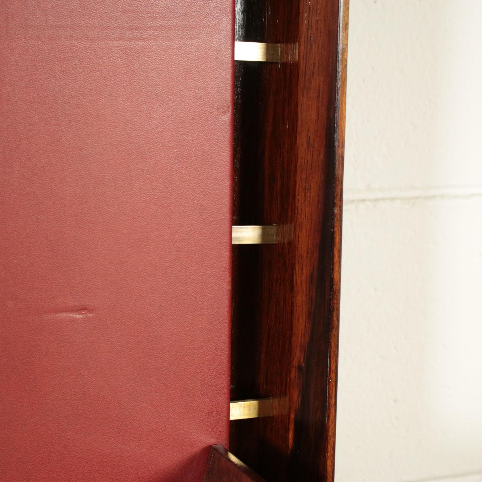 Bookcase La Permanente Mobili Cantù Wood Brass Leatherette, 1950s 9