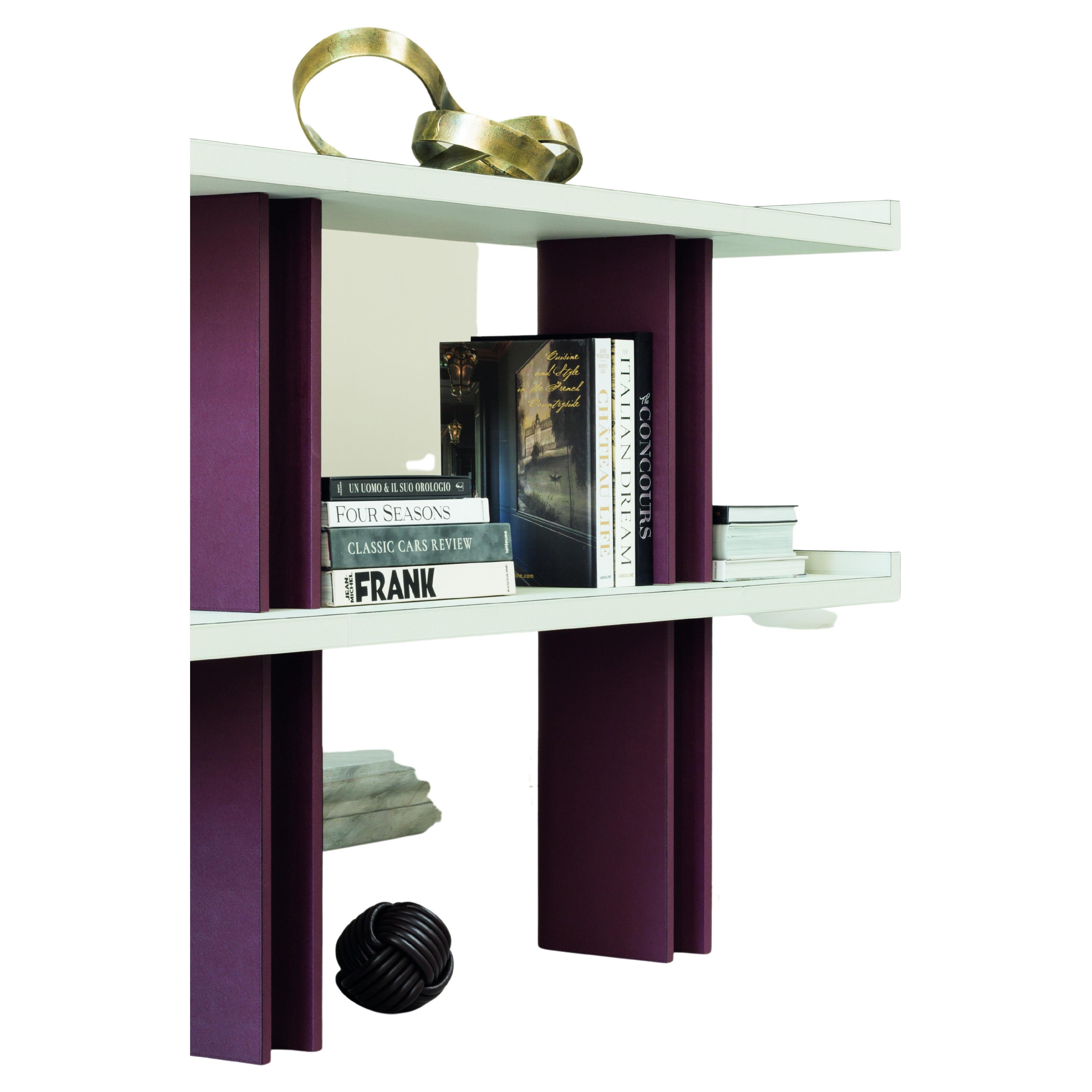 Bookcase Leather Stephane Parmentier for Giobagnara Pagoda Bookshelf