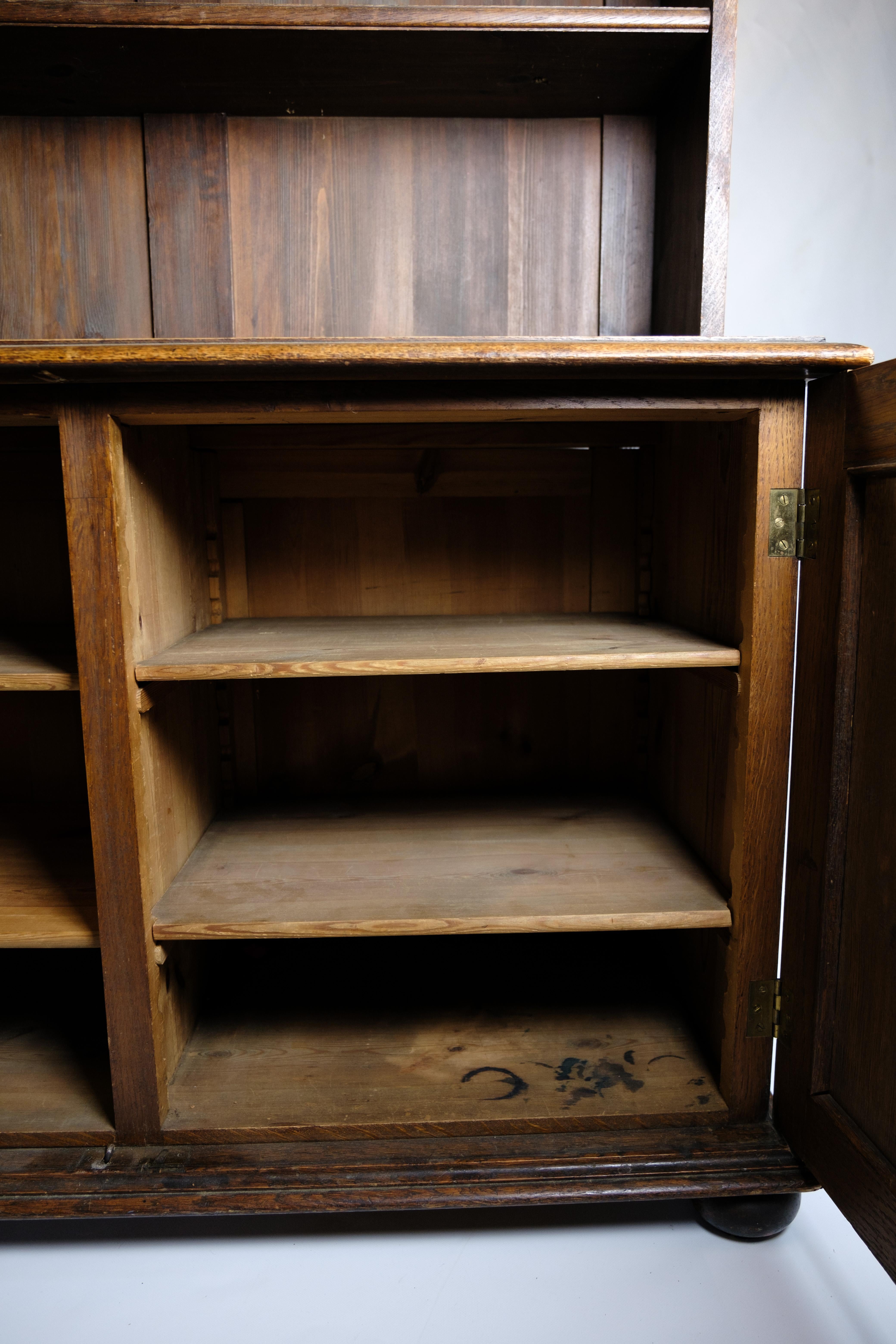 Bücherregal aus Eiche von 1890 im Zustand „Gut“ im Angebot in Lejre, DK