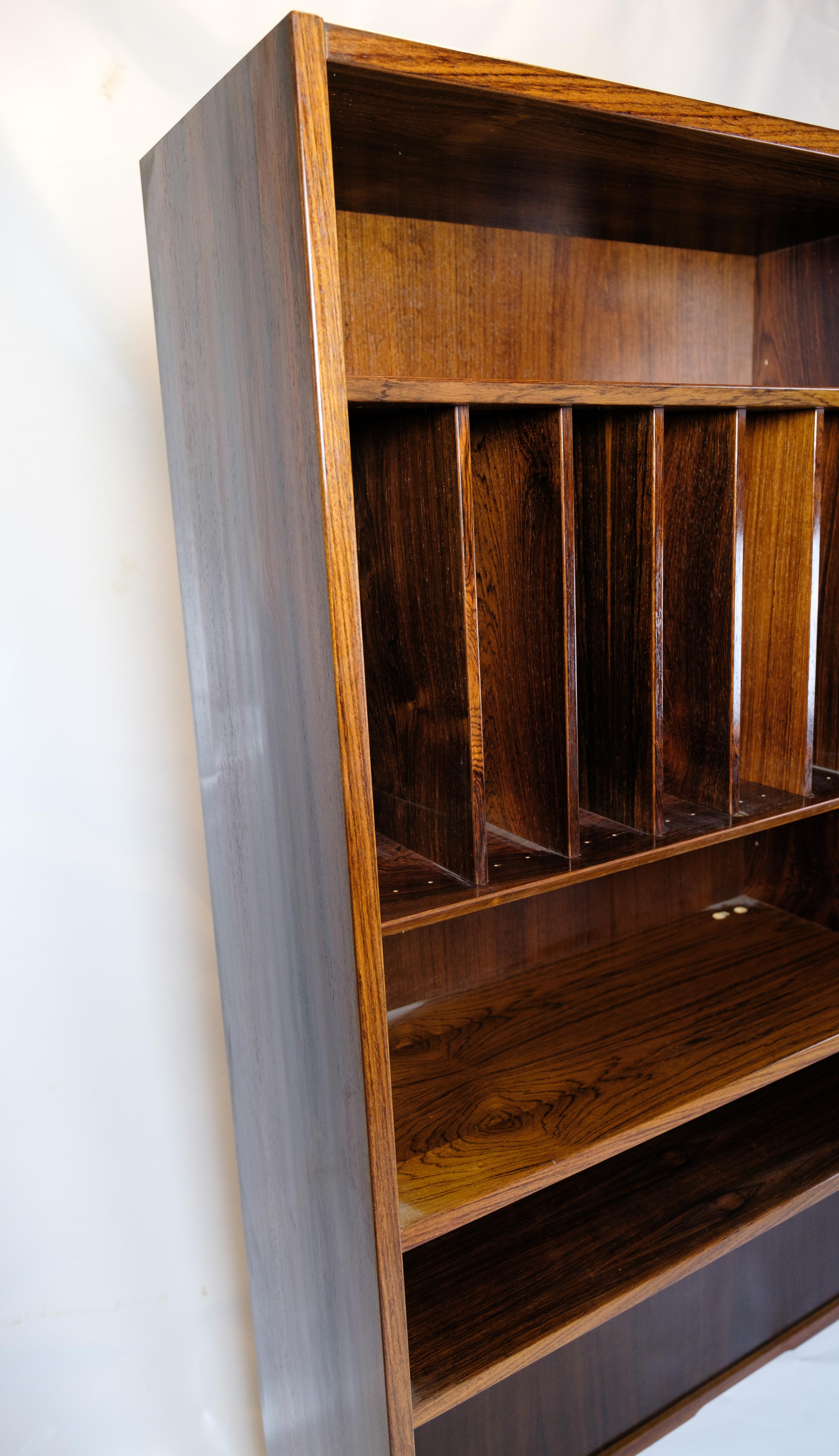 Danish Bookcase Made In Rosewood By Hundevad Funirture Factory From 1960s  For Sale