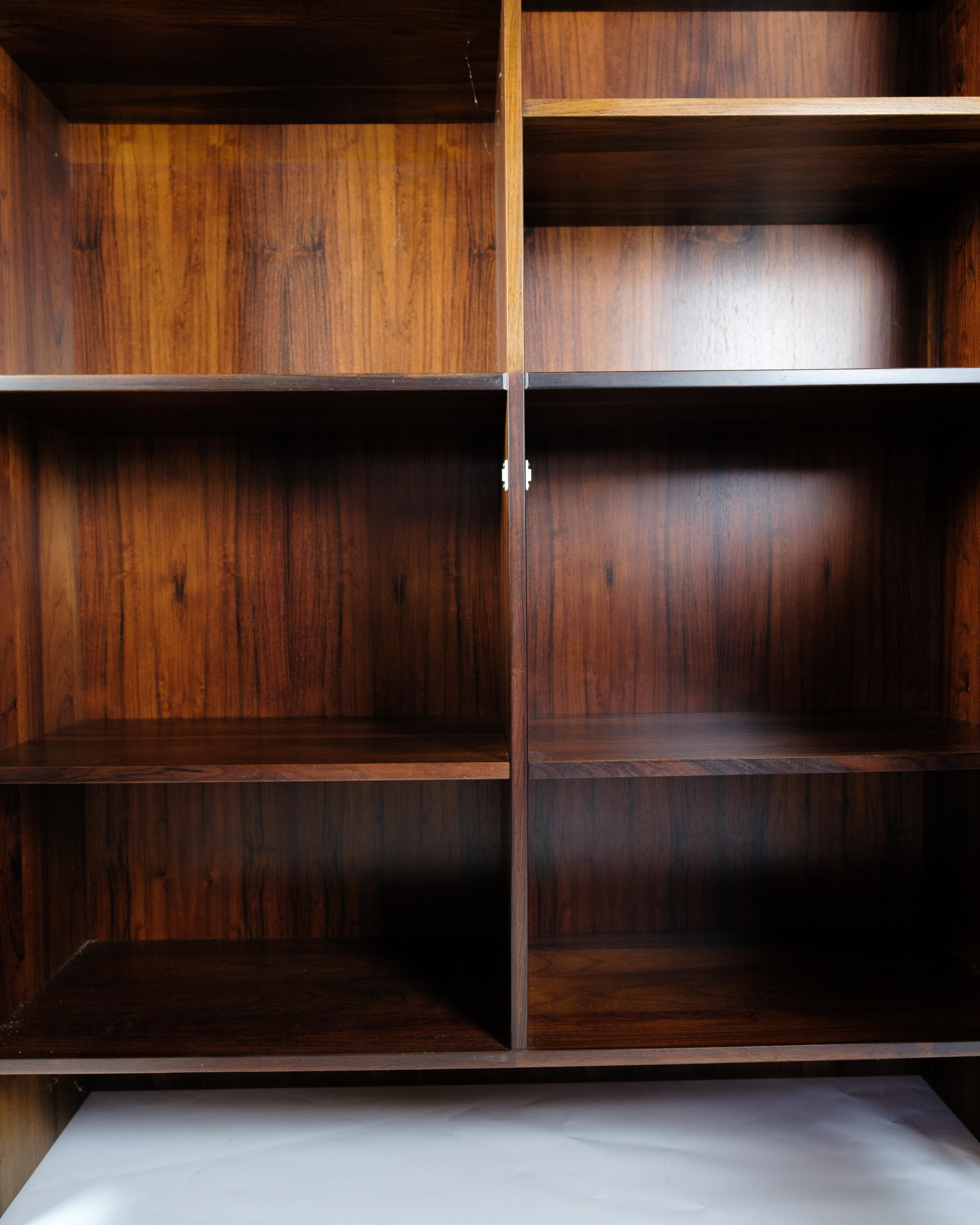 Mid-20th Century Bookcase Made In Rosewood, Danish Design From 1960s For Sale