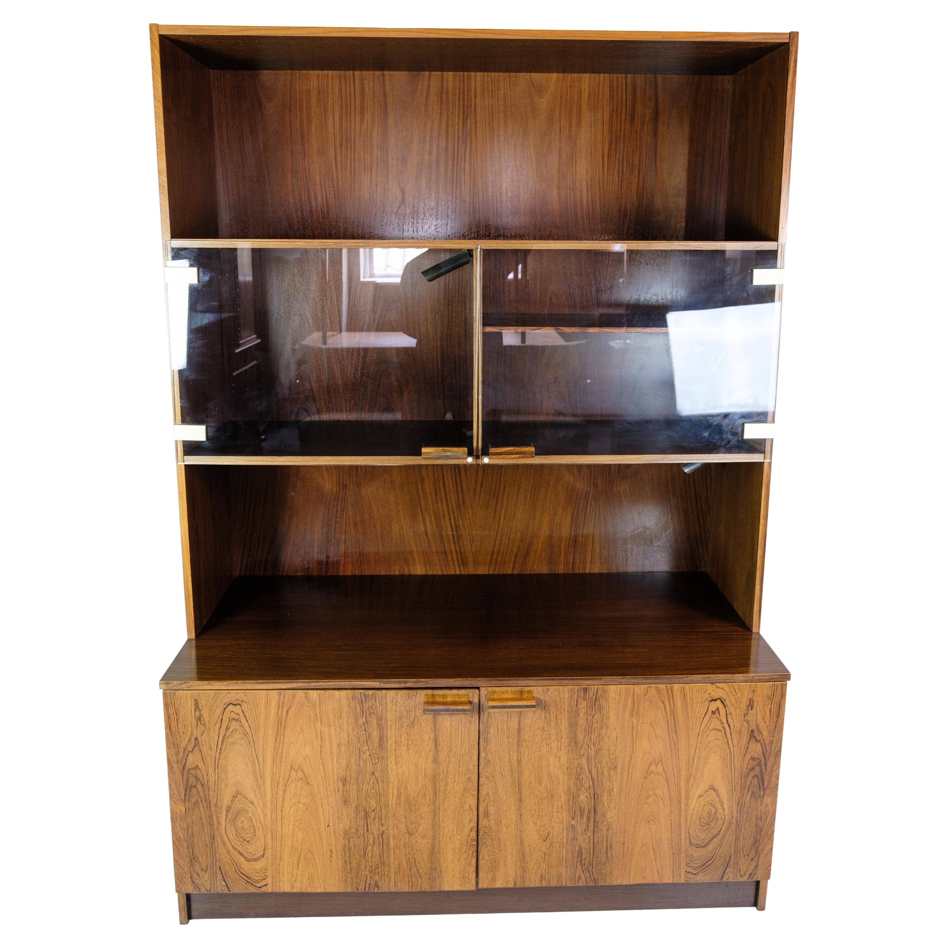 Bookcase Made In Rosewood With Light Display, Danish Design From 1960s