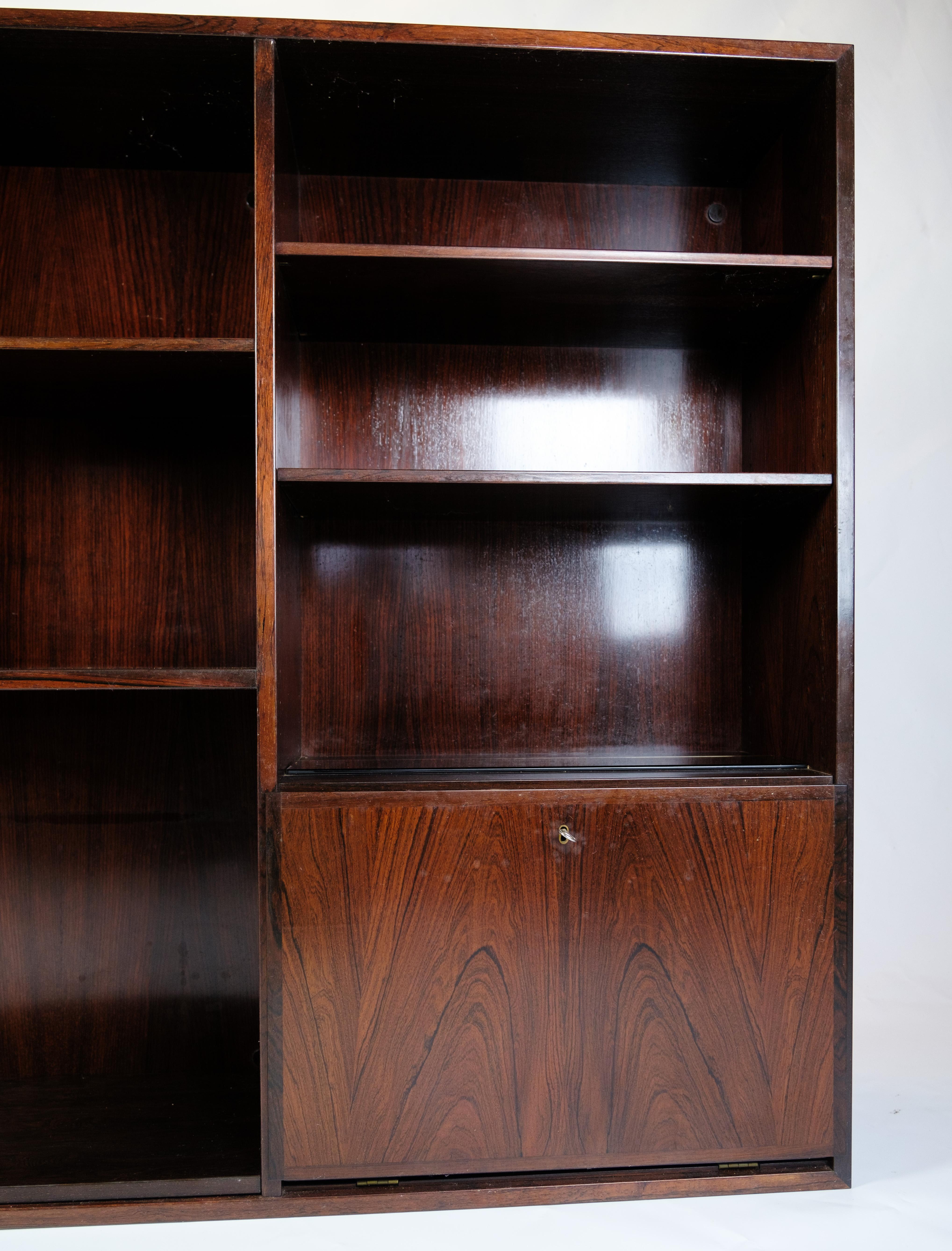 Bookcase Model 35 Made In Rosewood By Omann Jun. Furniture Factory From 1960s For Sale 7