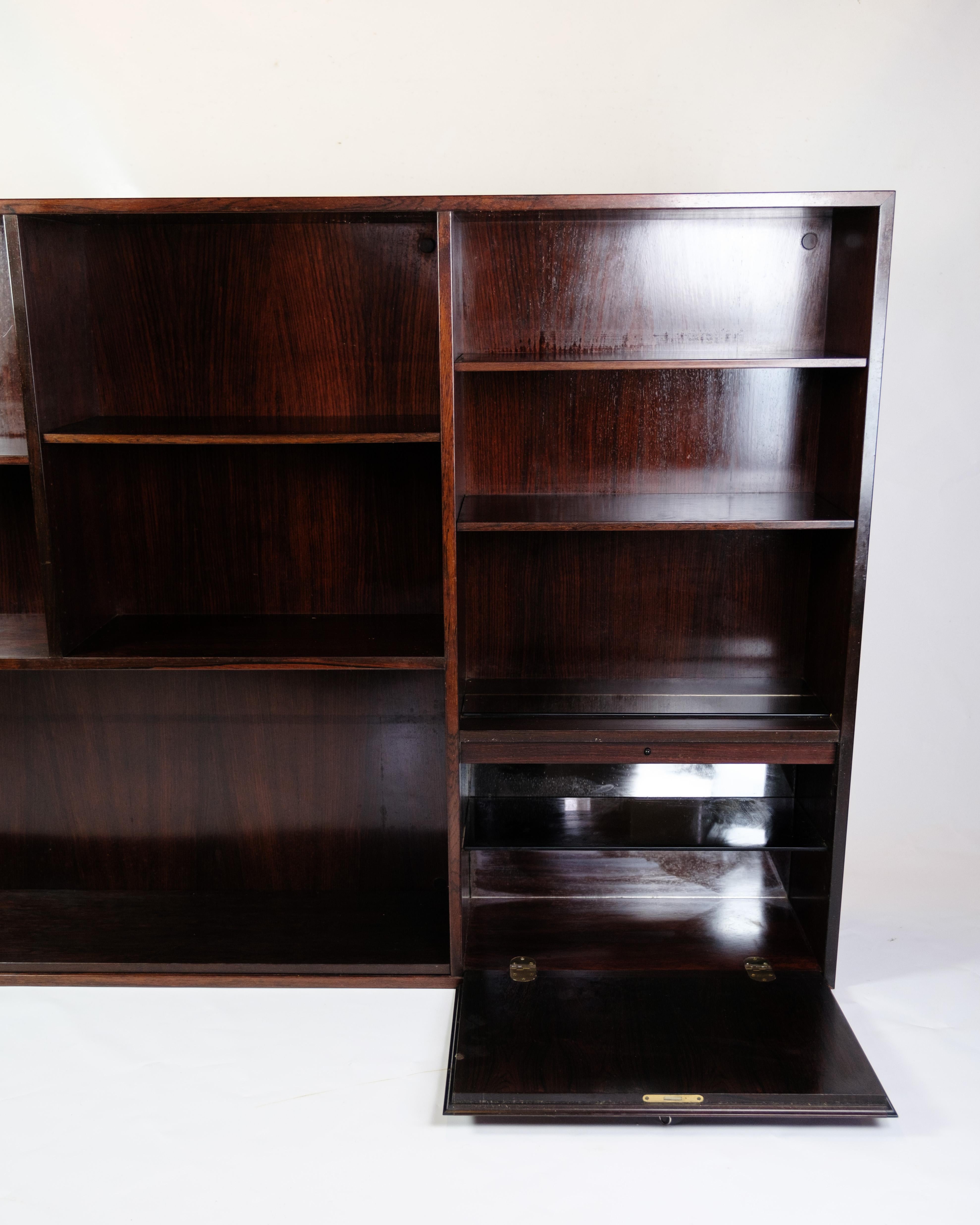Danish Bookcase Model 35 Made In Rosewood By Omann Jun. Furniture Factory From 1960s For Sale