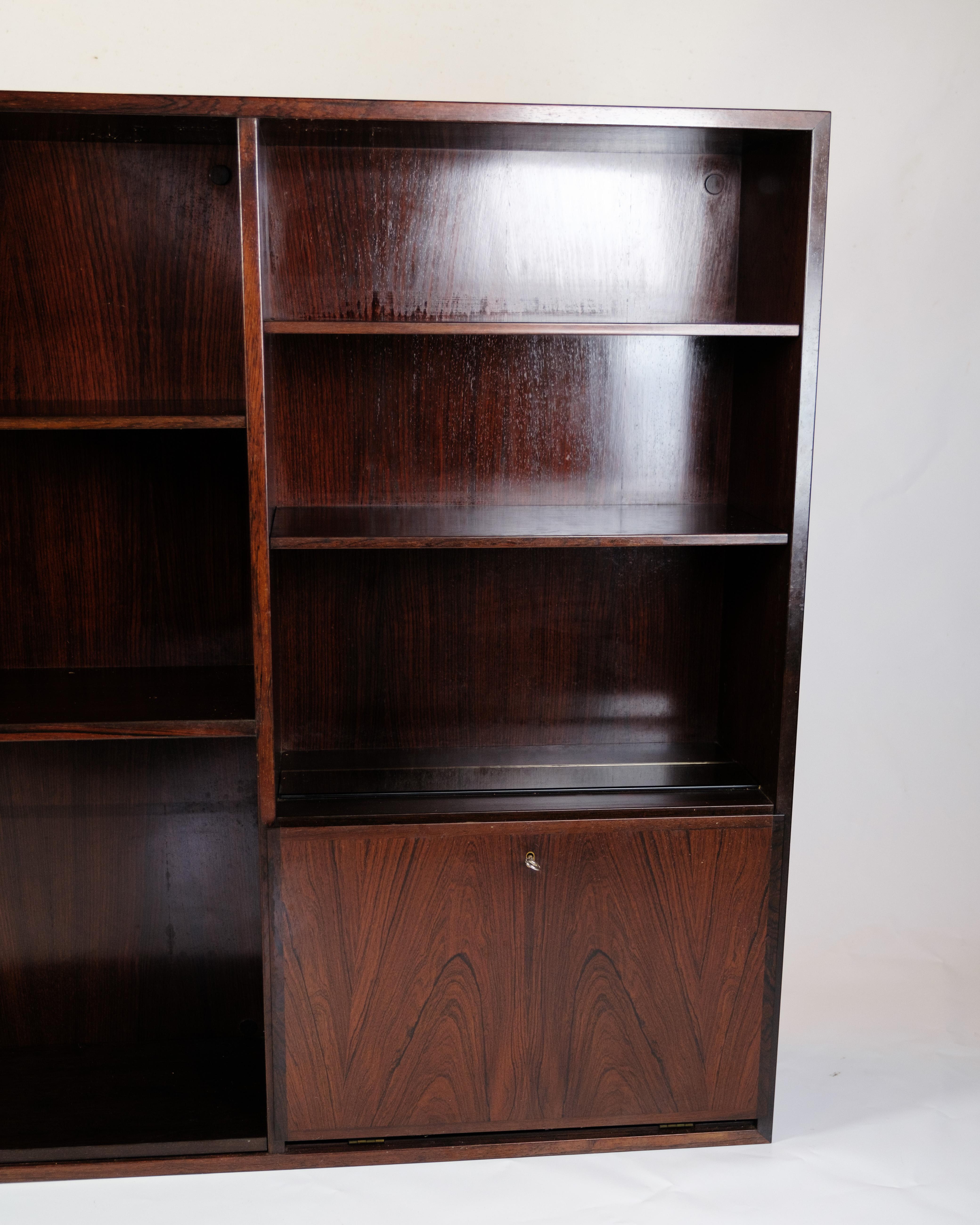Bookcase Model 35 Made In Rosewood By Omann Jun. Furniture Factory From 1960s For Sale 2