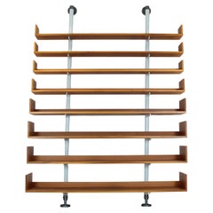 Bücherregal Model No. 795 von Carlo Scarpa für Bernini, Italien, 1980, Nussbaum und Stahl