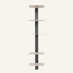 Libreria verticale modulare VERWALL di Limac Design in acciaio e pelle